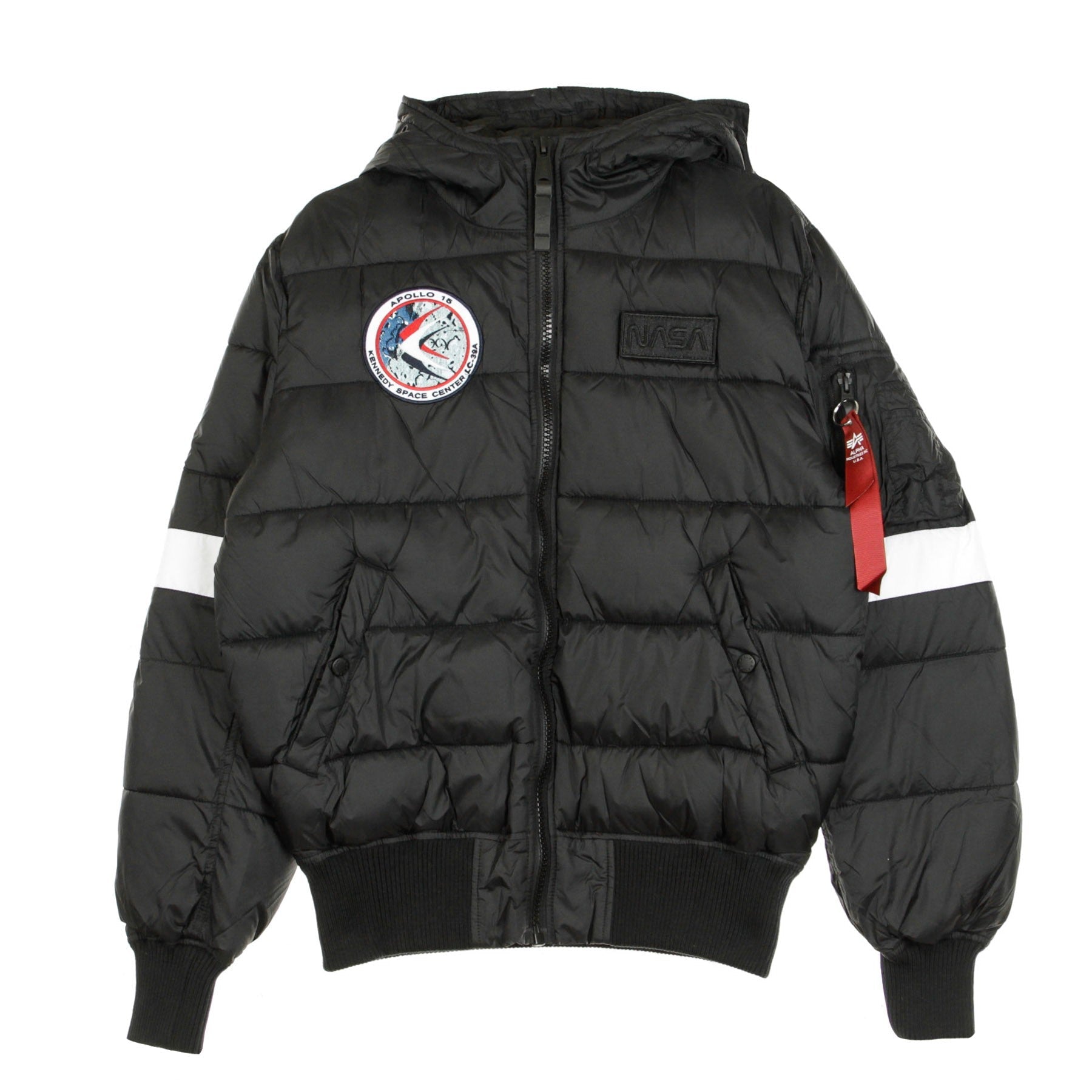 Alpha Industries, Piumino Uomo Nasa Hooded Puffer Fd, Black