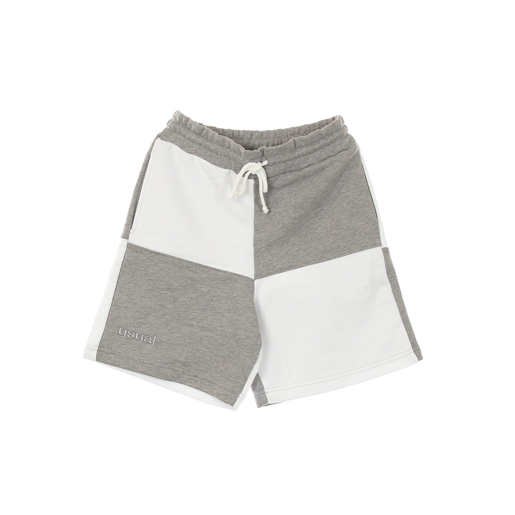 Usual, Pantalone Corto Tuta Uomo Bigcheck Short, White/grey