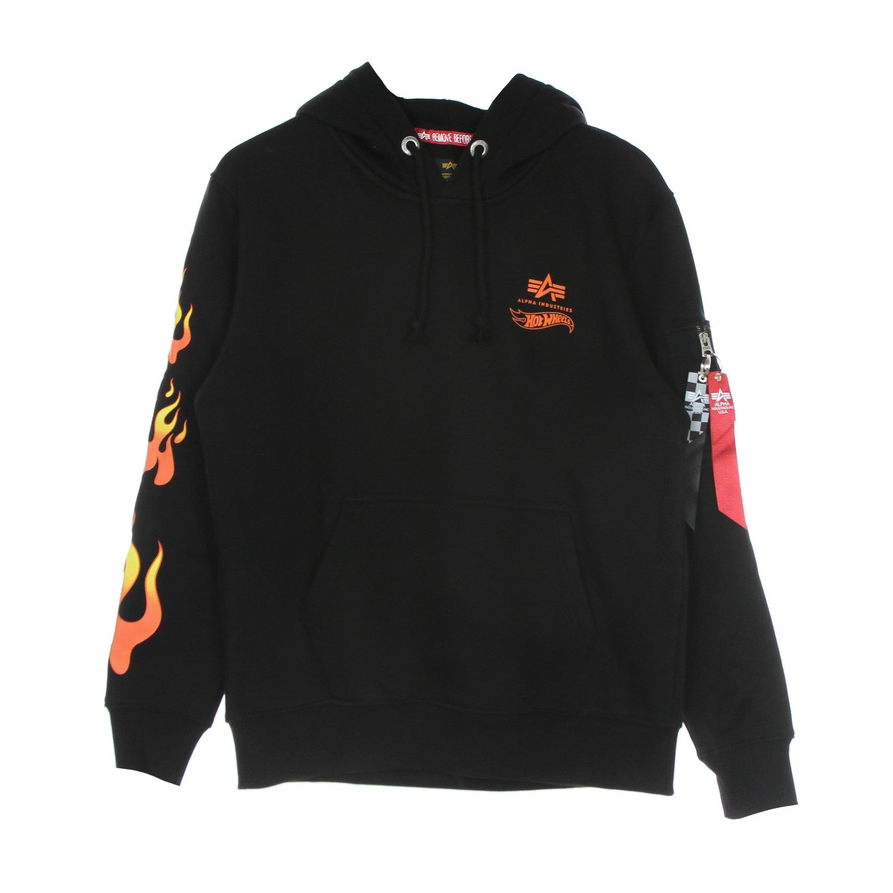 Felpa Cappuccio Uomo Flame Hoody X Hot Wheels Black