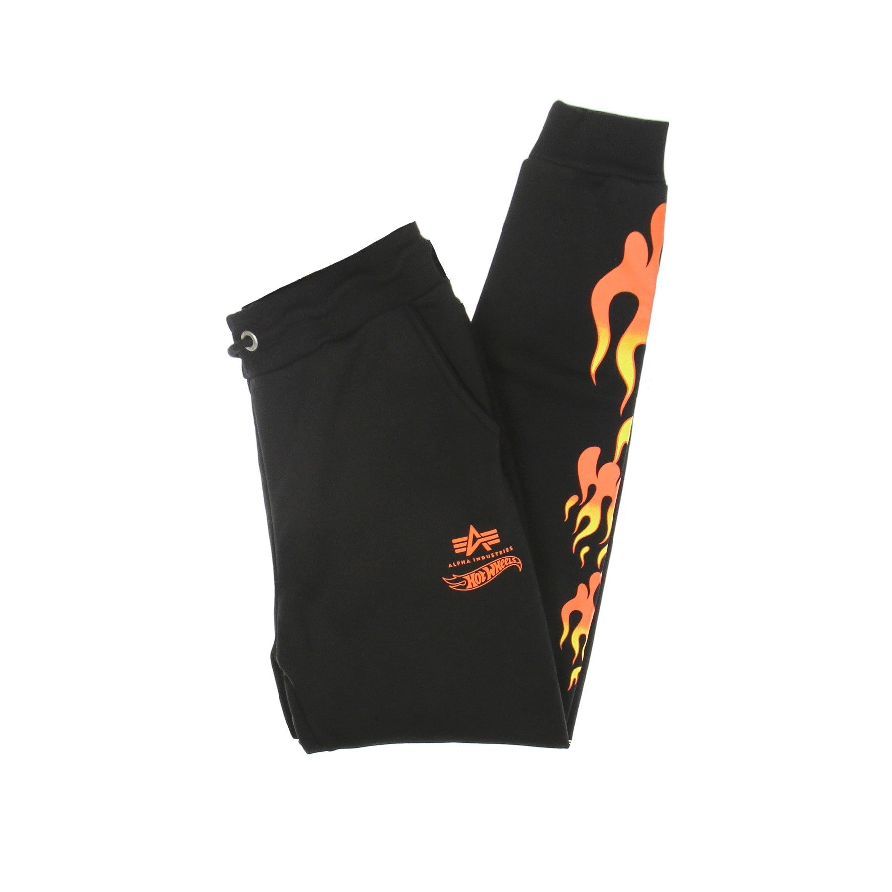 Alpha Industries, Pantalone Tuta Felpato Uomo Flame Jogger X Hot Wheels, Black