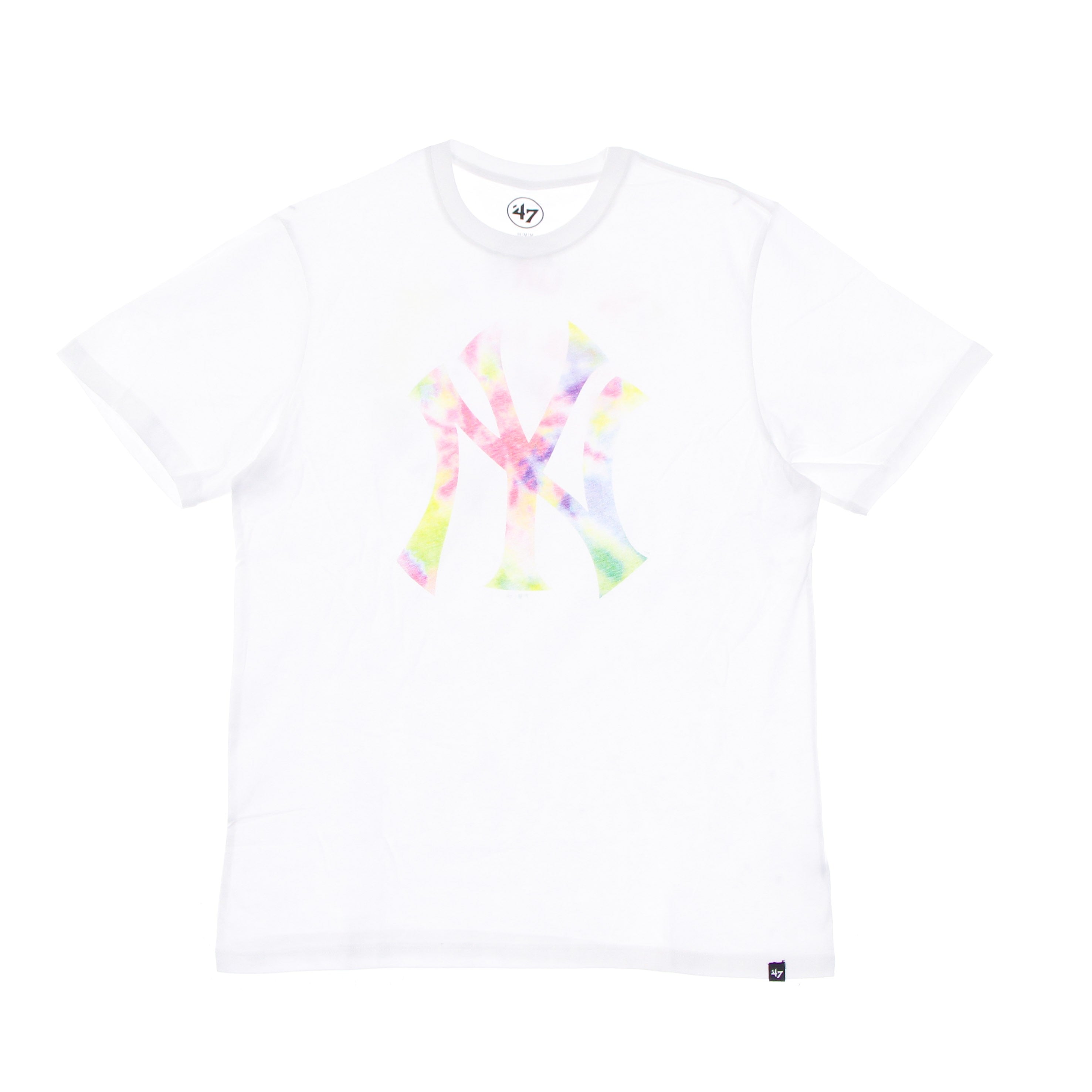 47 Brand, Maglietta Uomo Mlb Tie Dye Print Baker Echo Tee Neyyan, White Wash