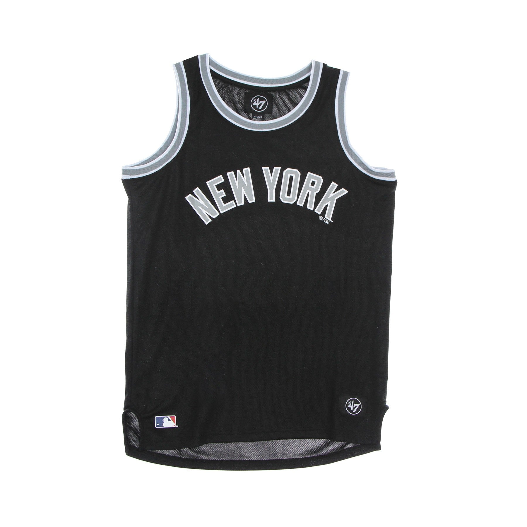 47 Brand, Canotta Tipo Basket Uomo Mlb Grafton Tank Neyyan, Jet Black