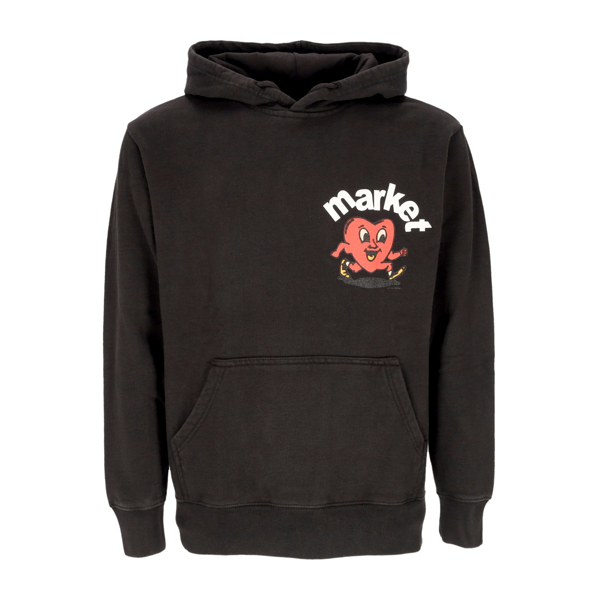 Felpa Cappuccio Uomo V-day Fragile Hoodie Washed Black