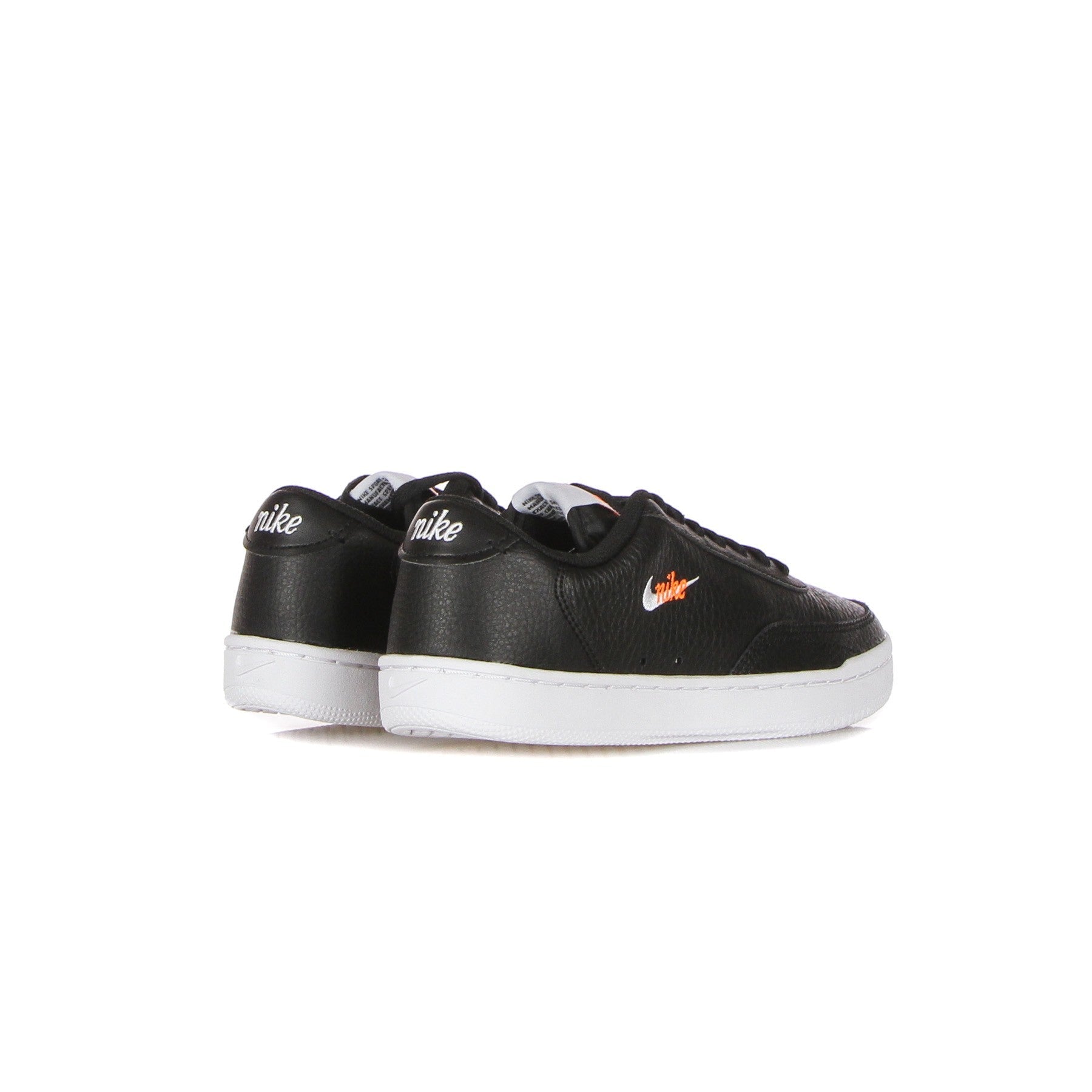 Nike, Scarpa Bassa Donna Wmns Court Vintage Premium, Black/white/total Orange