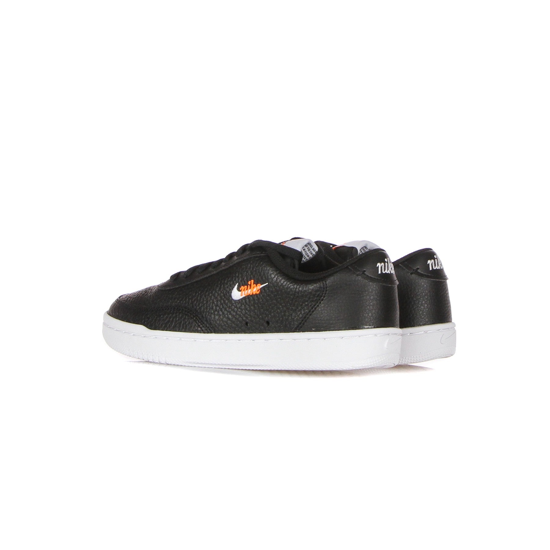 Nike, Scarpa Bassa Donna Wmns Court Vintage Premium, Black/white/total Orange