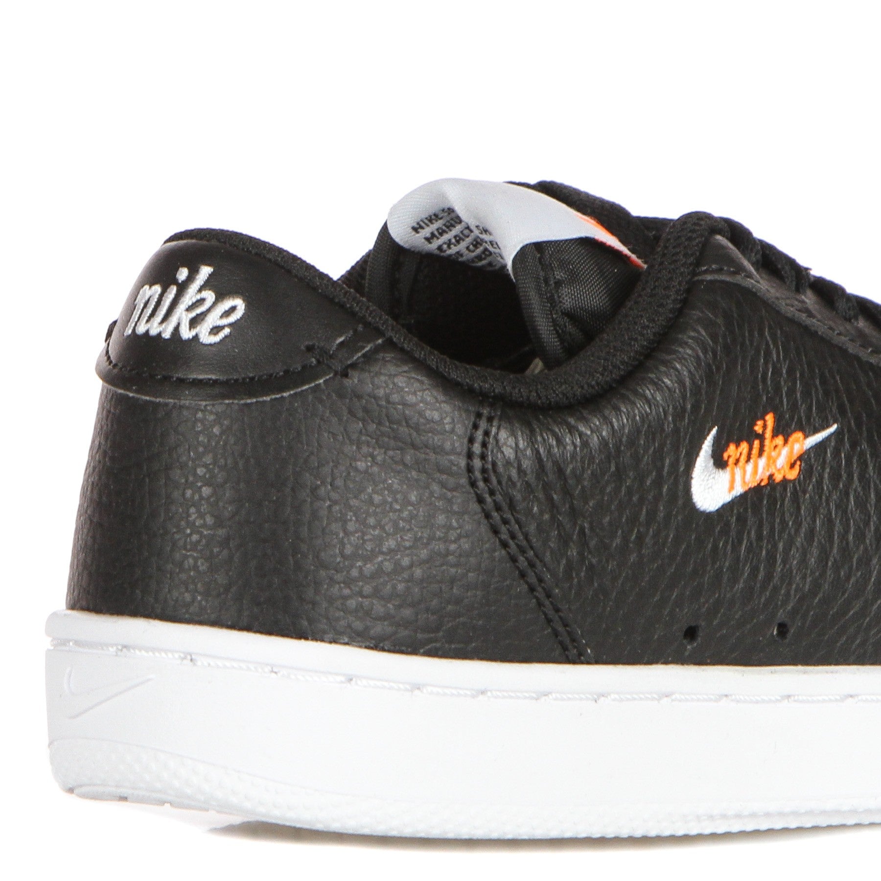 Nike, Scarpa Bassa Donna Wmns Court Vintage Premium, Black/white/total Orange