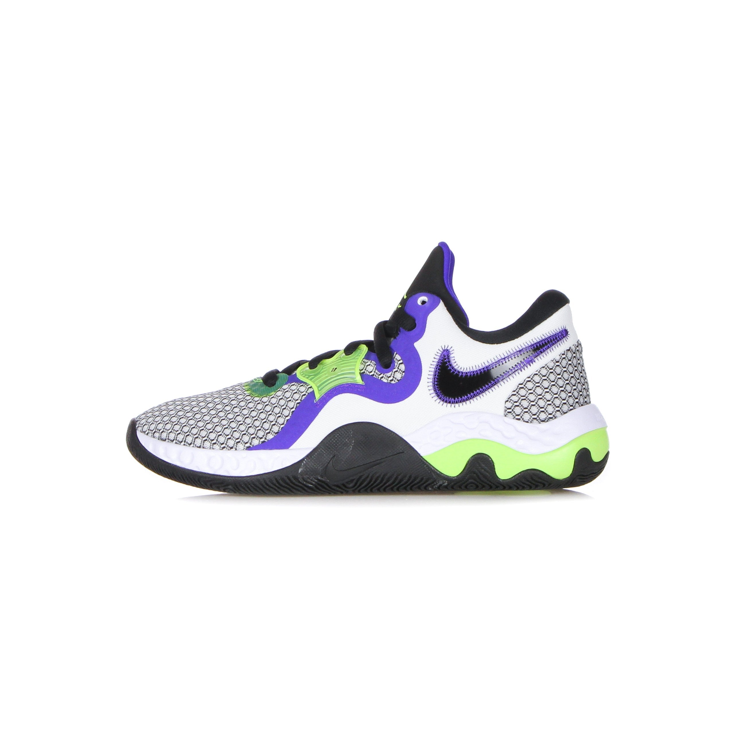 Nike Nba, Scarpa Bassa Uomo Renew Elevate Ii, White/black/volt/indigo Burst