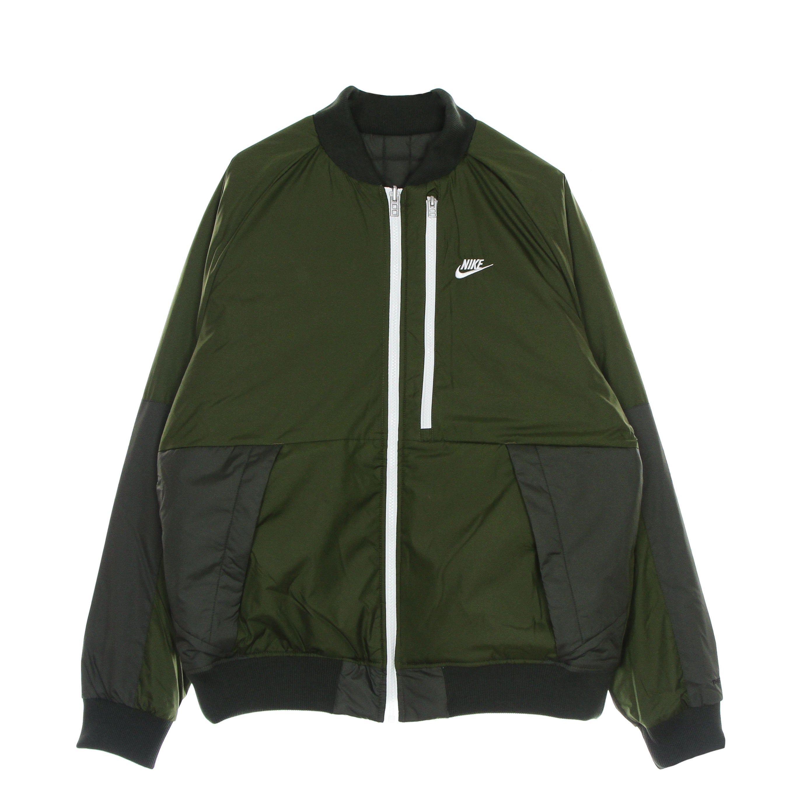 Nike, Giubbotto Uomo Therma Fit Legacy Reverisble Bomber, Rough Green/sequoia/sail