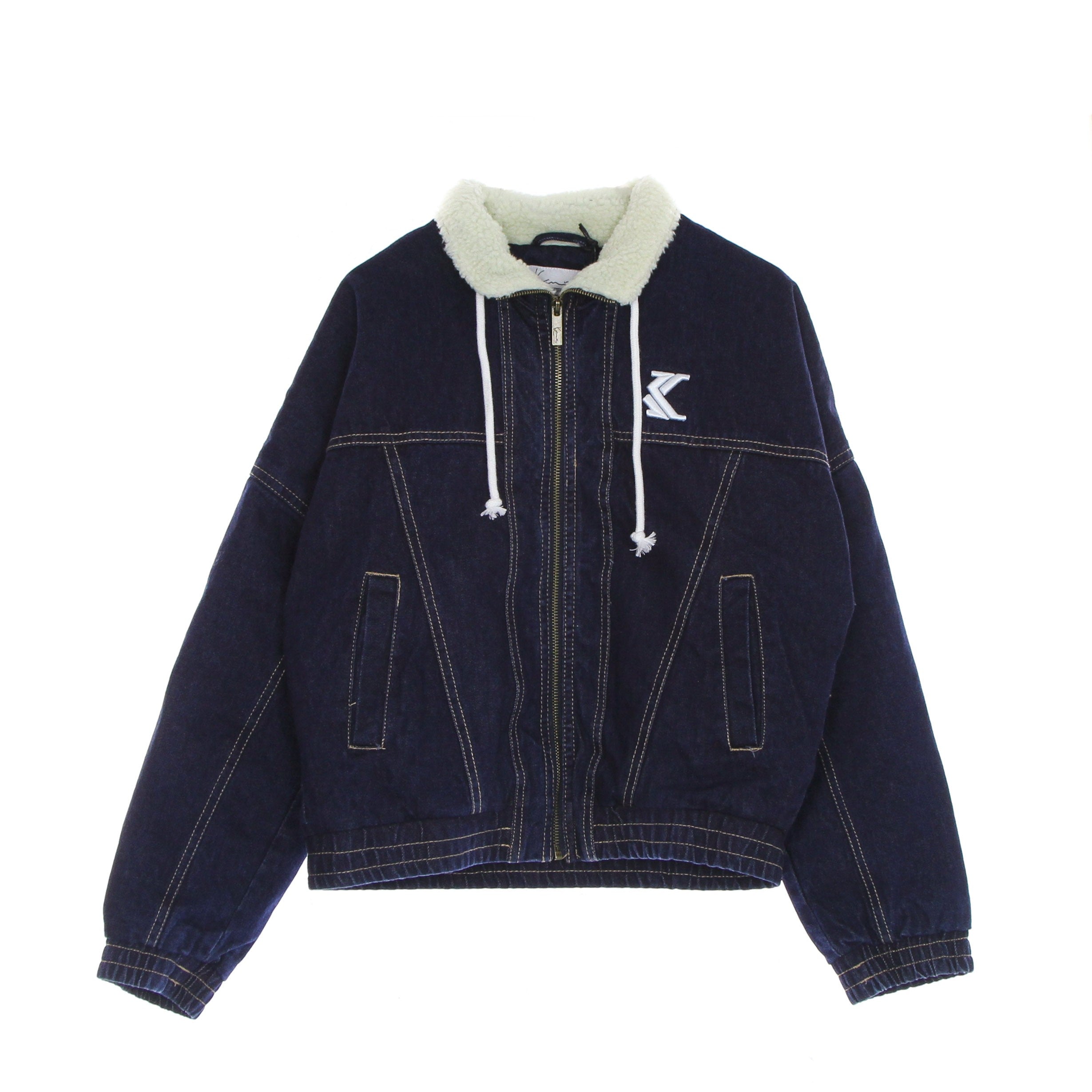 Karl Kani, Jeans Donna Og Raw Denim Jacket, Dark Blue