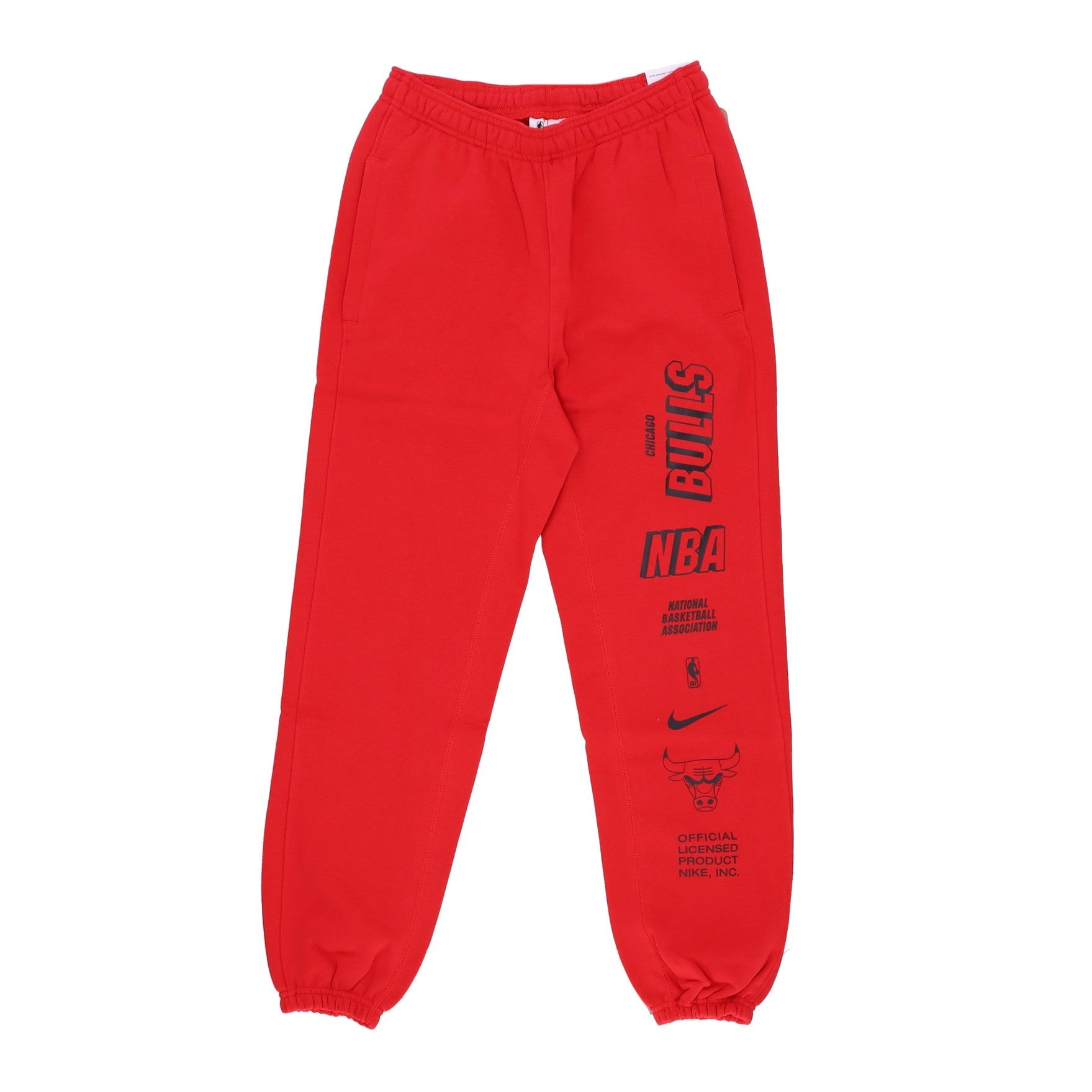 Nike Nba, Pantalone Tuta Felpato Uomo Nba Fleece Courtside Pant Chibul, University Red