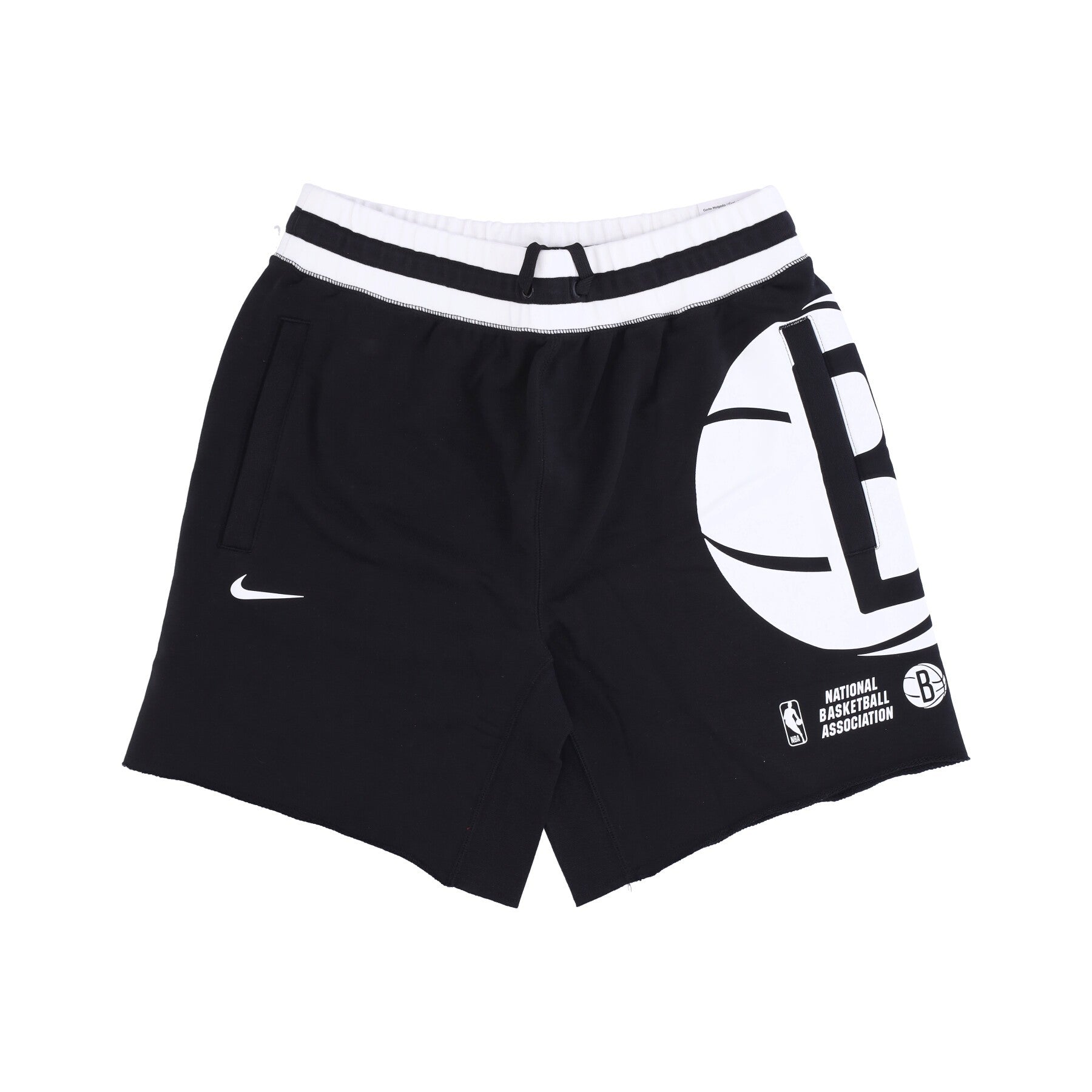 Nike Nba, Pantalone Corto Tuta Uomo Nba Fleece Short Courtside Bronet, Black