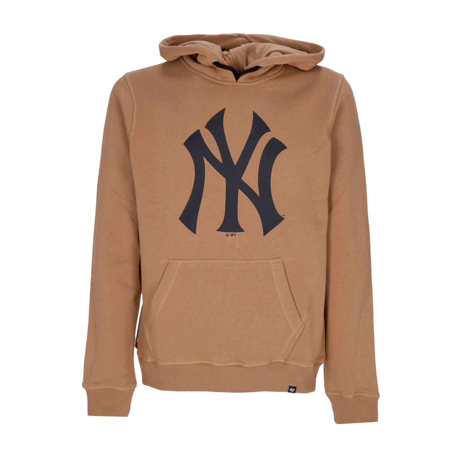 47 Brand, Felpa Cappuccio Uomo Mlb Imprint Burnside Hood Neyyan, Camel