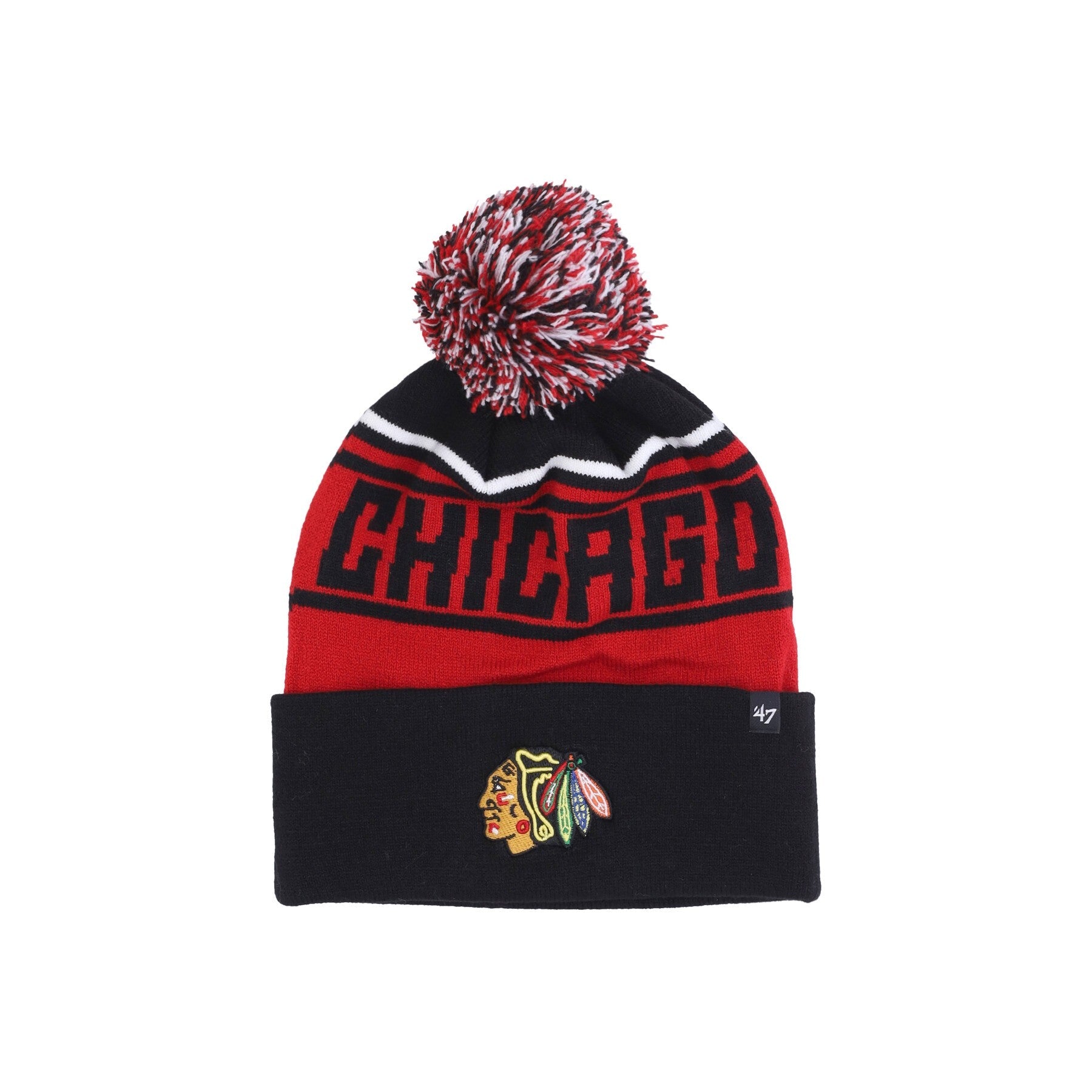 47 Brand, Cappello Pom Pom Uomo Nhl Stylus Pom Beanie Chibla, Black