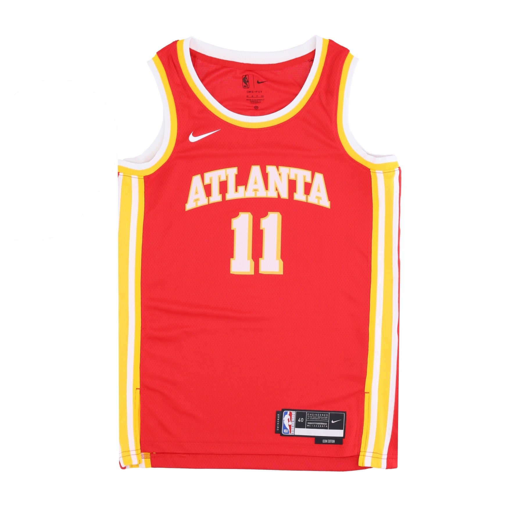 Nike Nba, Canotta Basket Uomo Nba Icon 22 Dri-fit Swingman Jersey No 11 Trae Young Atlhaw, University Red