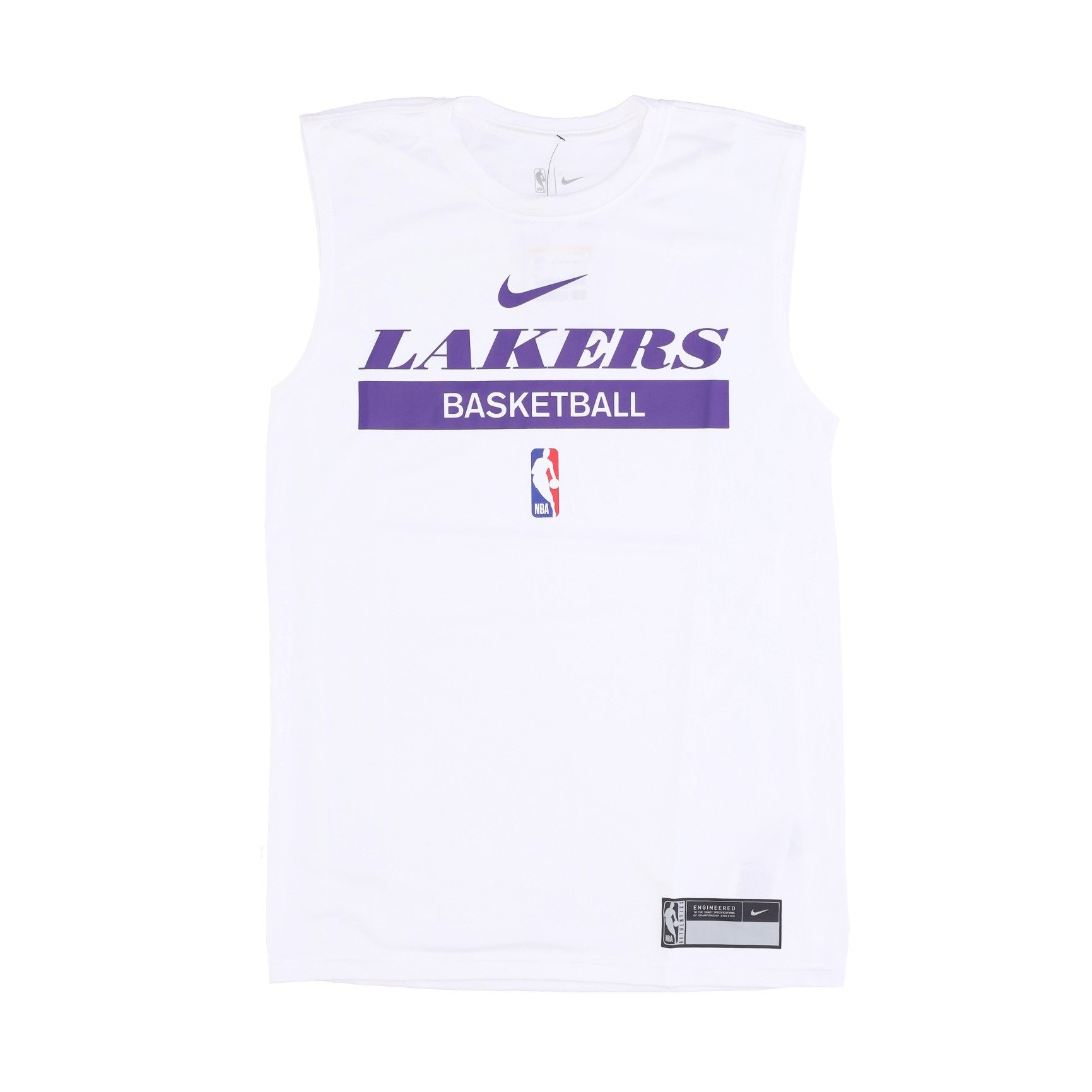 Nike Nba, Canotta Uomo Nba Dri-fit Practice Tank Loslak, White