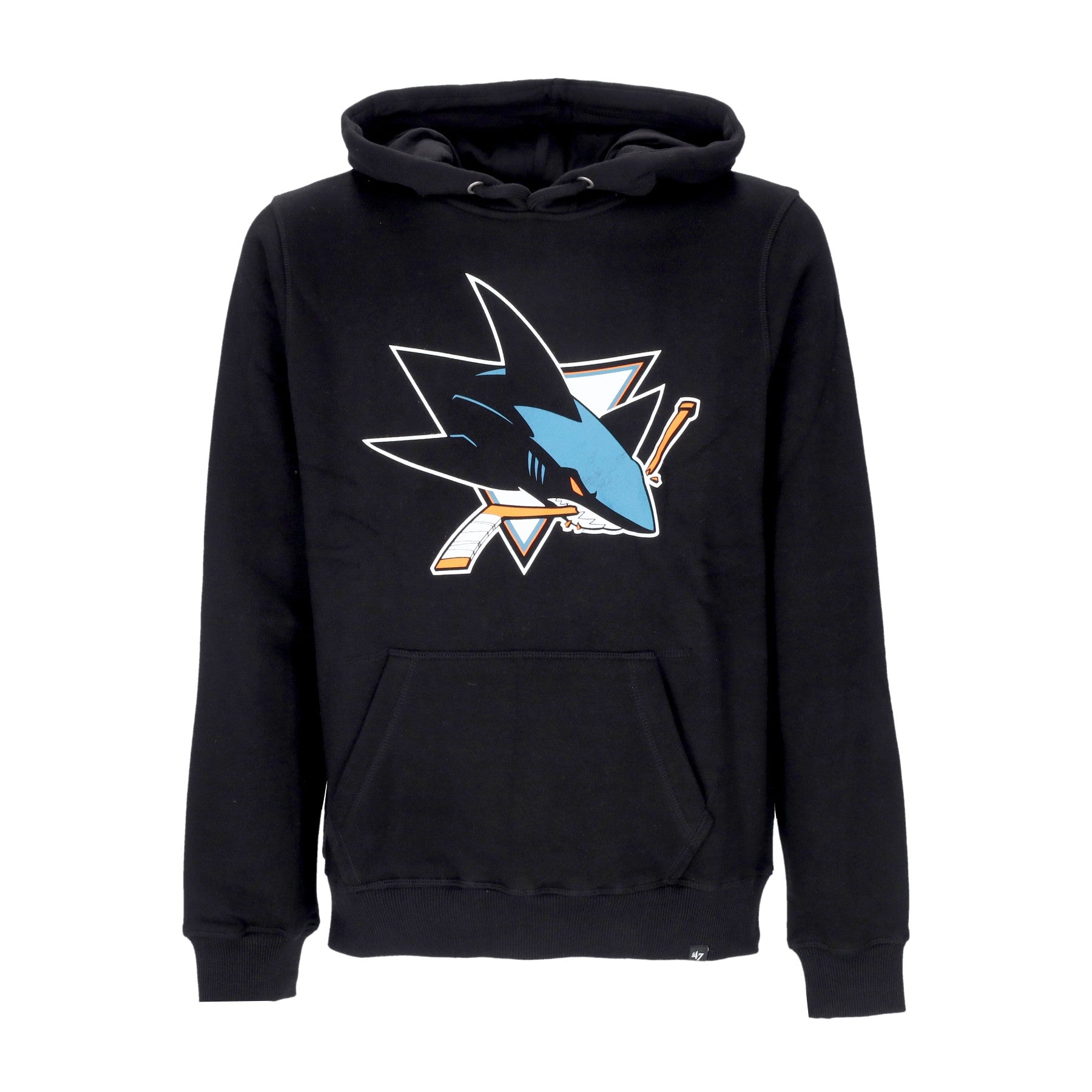 47 Brand, Felpa Cappuccio Uomo Nhl Imprint Burnside Hood Sajsha, Jet Black