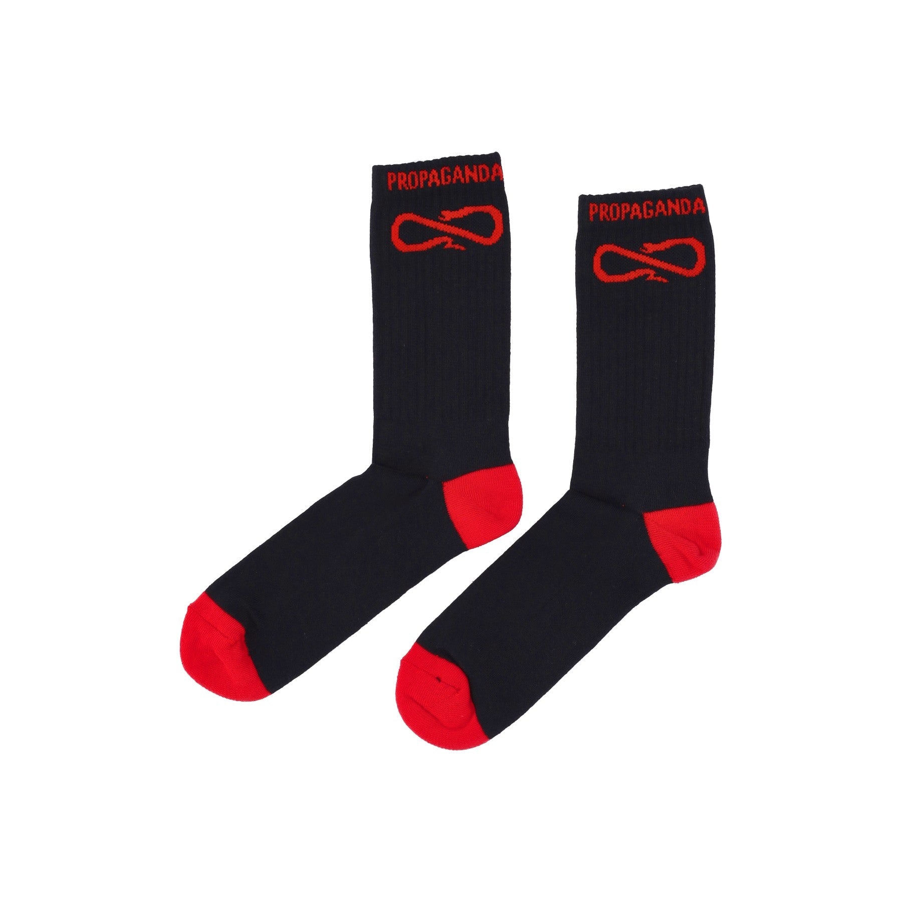 Propaganda, Calza Media Uomo Logo Socks, Black/red