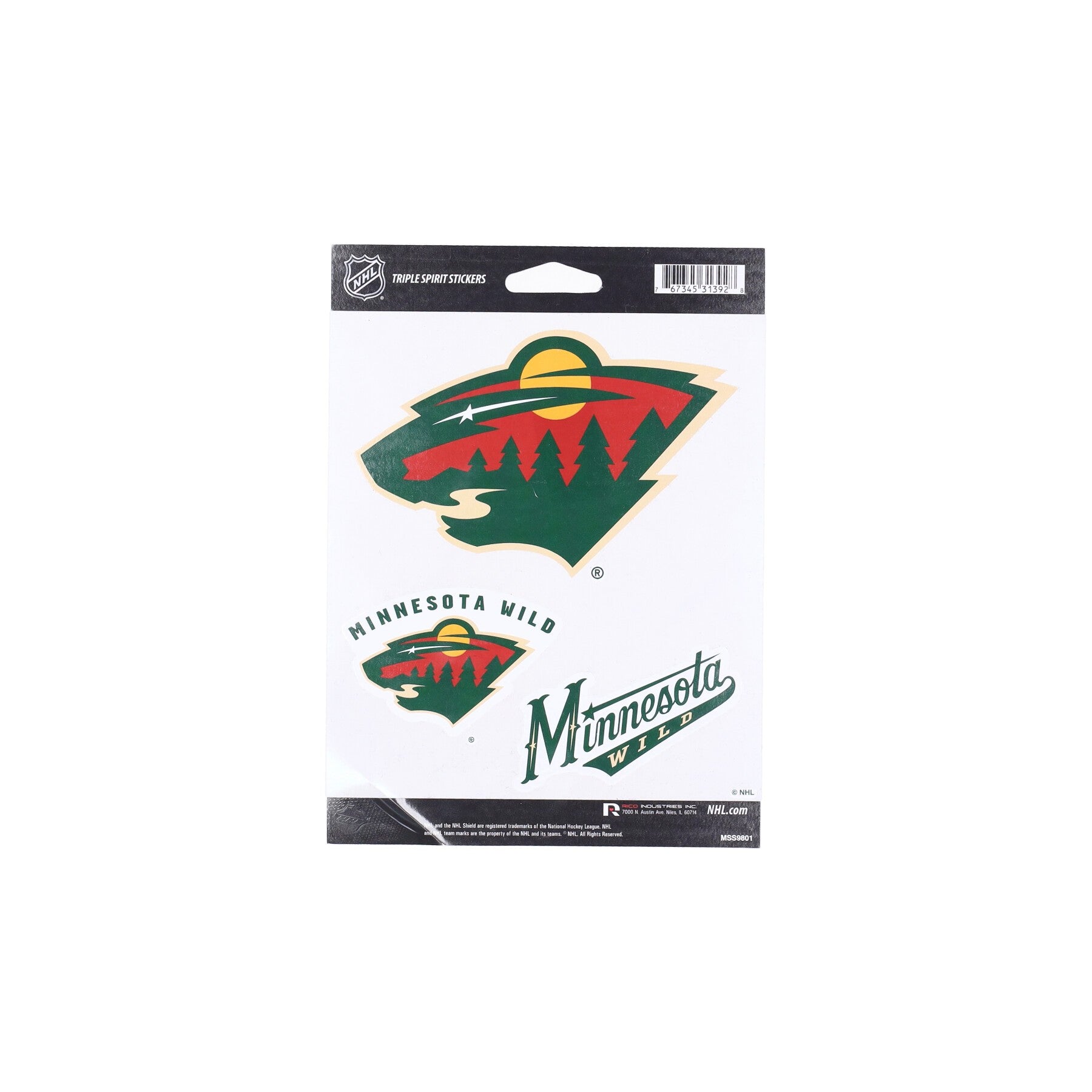 Rico Industries, Adesivo Uomo Nhl Triple Spirit Stickers Minwil, Original Team Colors