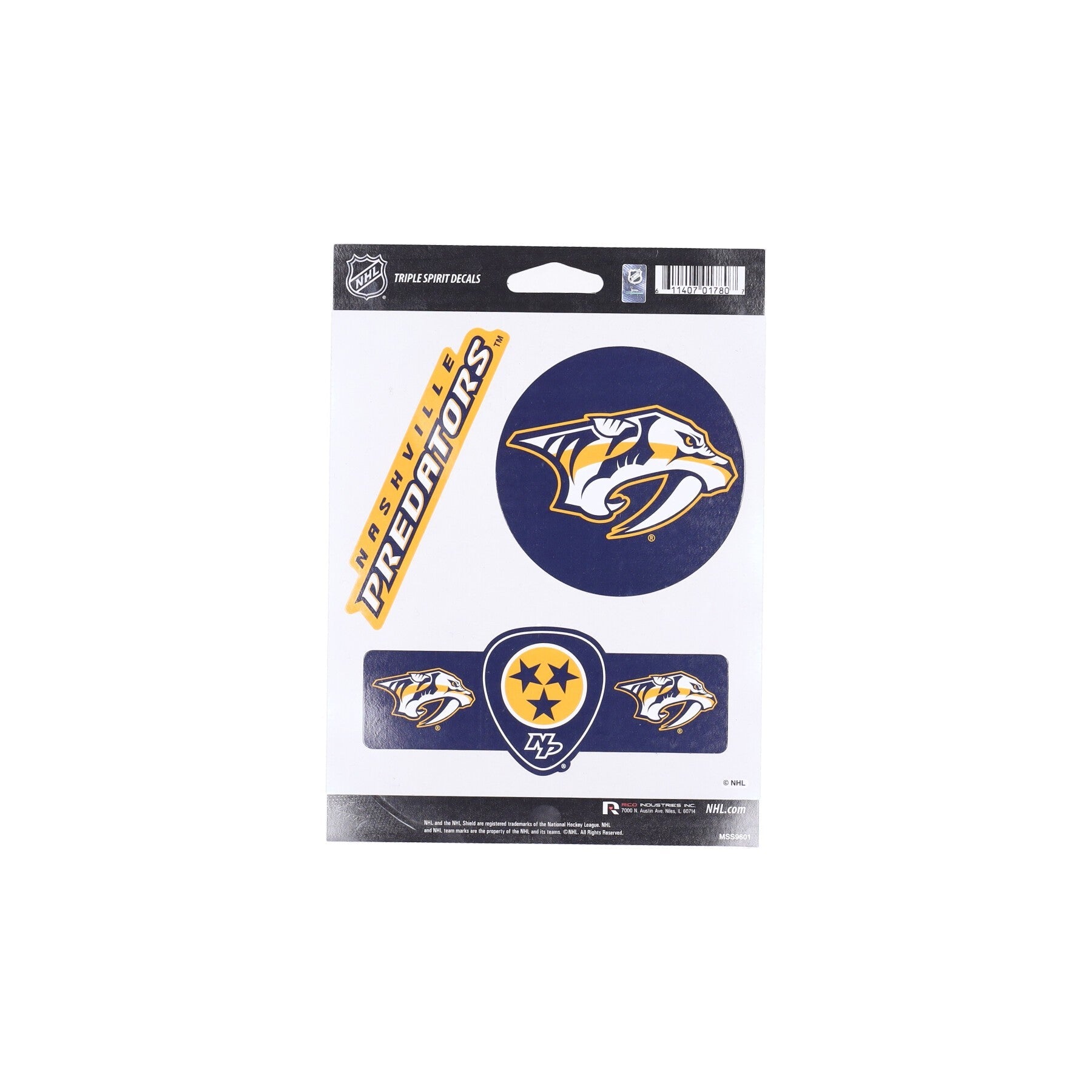 Rico Industries, Adesivo Uomo Nhl Triple Spirit Stickers Naspre, Original Team Colors