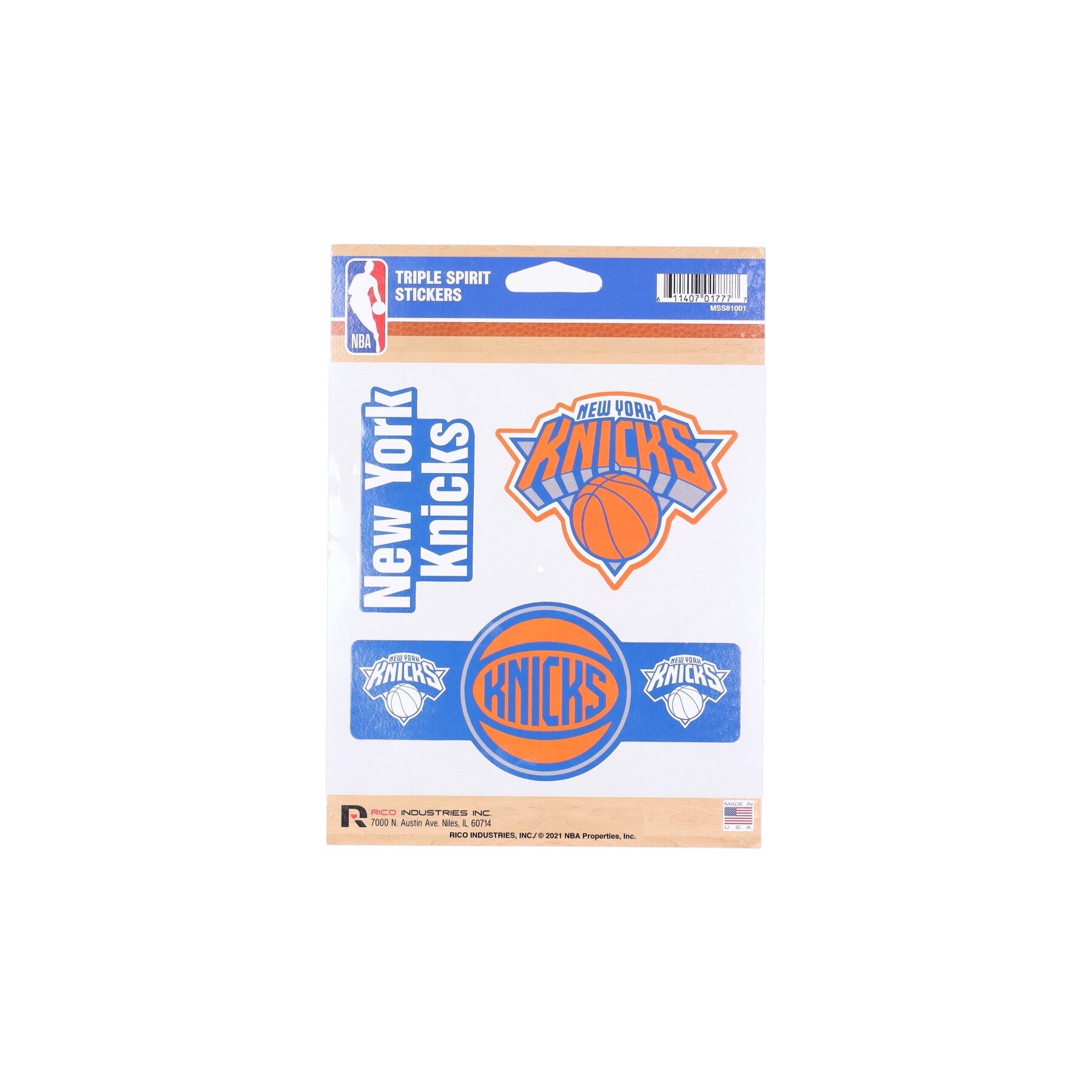 Rico Industries, Adesivo Uomo Nba Triple Spirit Stickers Neykni, Original Team Colors