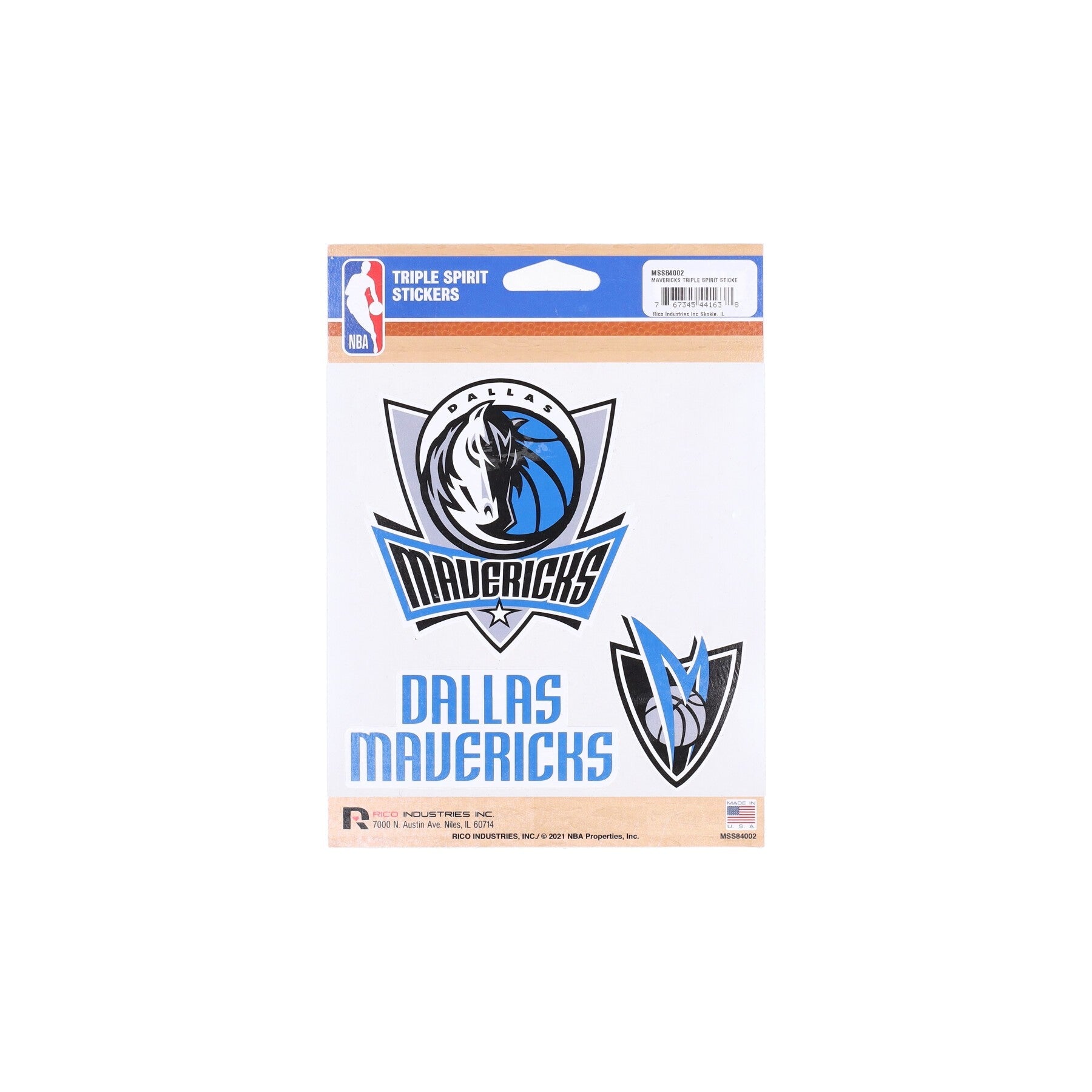 Rico Industries, Adesivo Uomo Nba Triple Spirit Stickers Dalmav, Original Team Colors