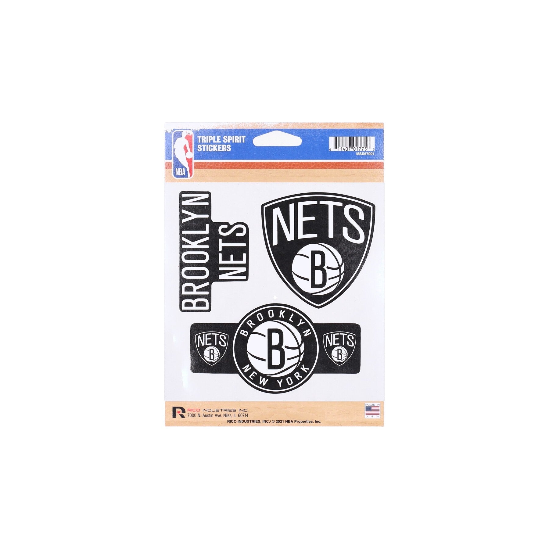 Rico Industries, Adesivo Uomo Nba Triple Spirit Stickers Bronet, Original Team Colors