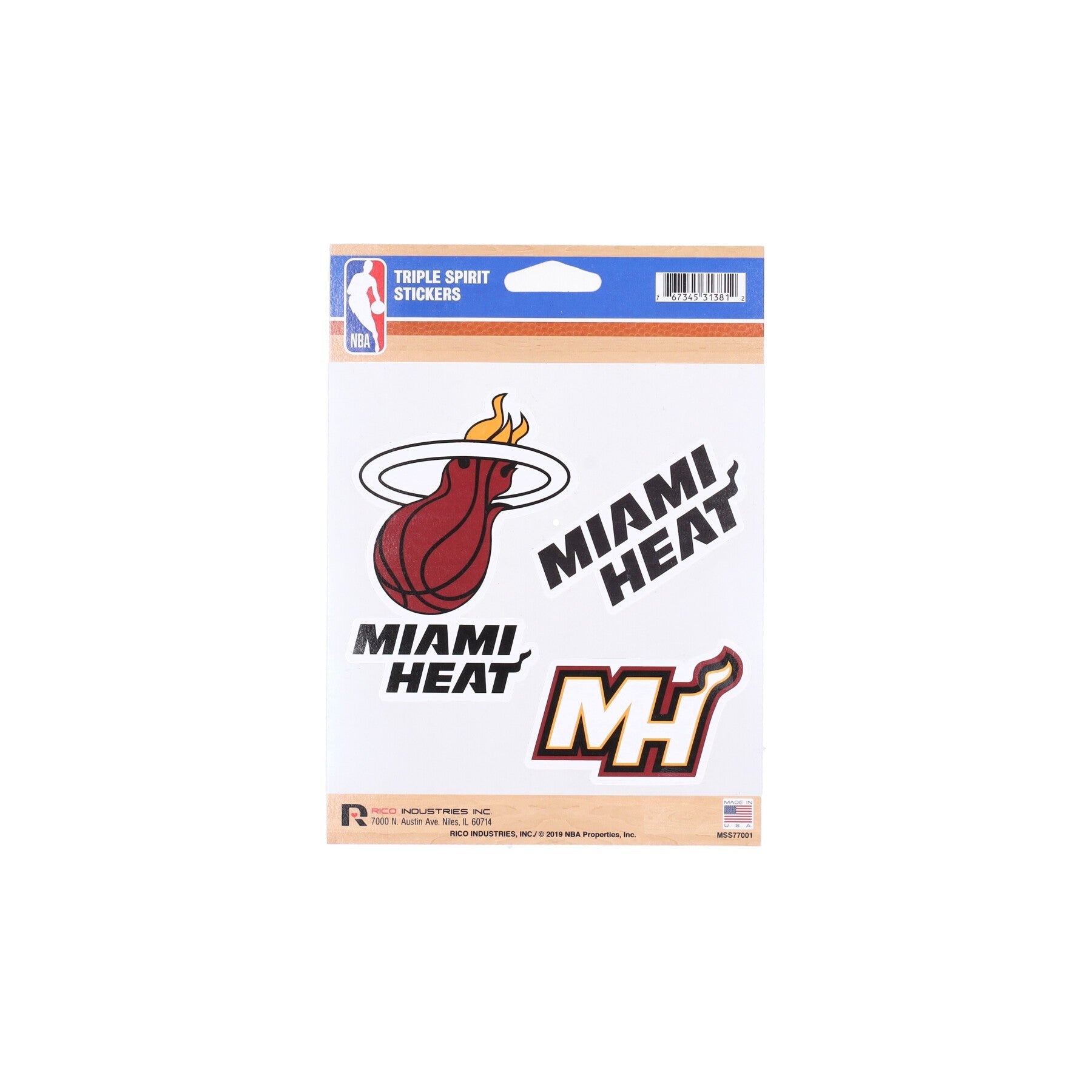 Rico Industries, Adesivo Uomo Nba Triple Spirit Stickers Miahea, Original Team Colors