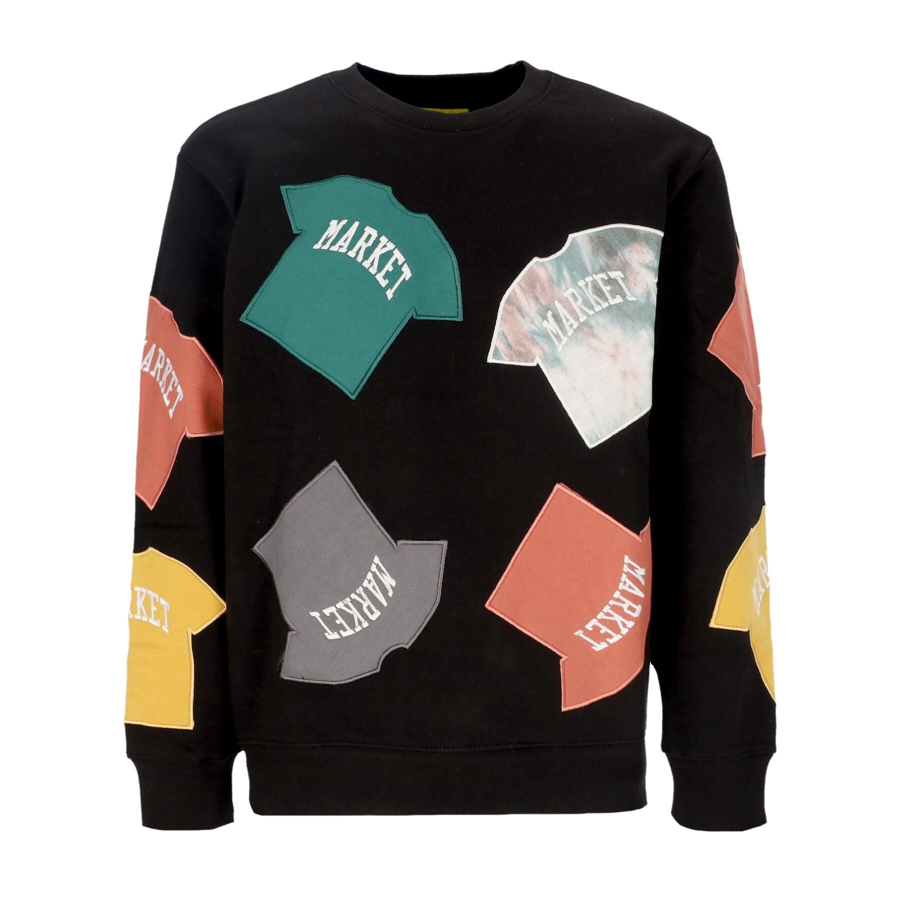 Market, Felpa Girocollo Uomo Patch Crewneck, Black