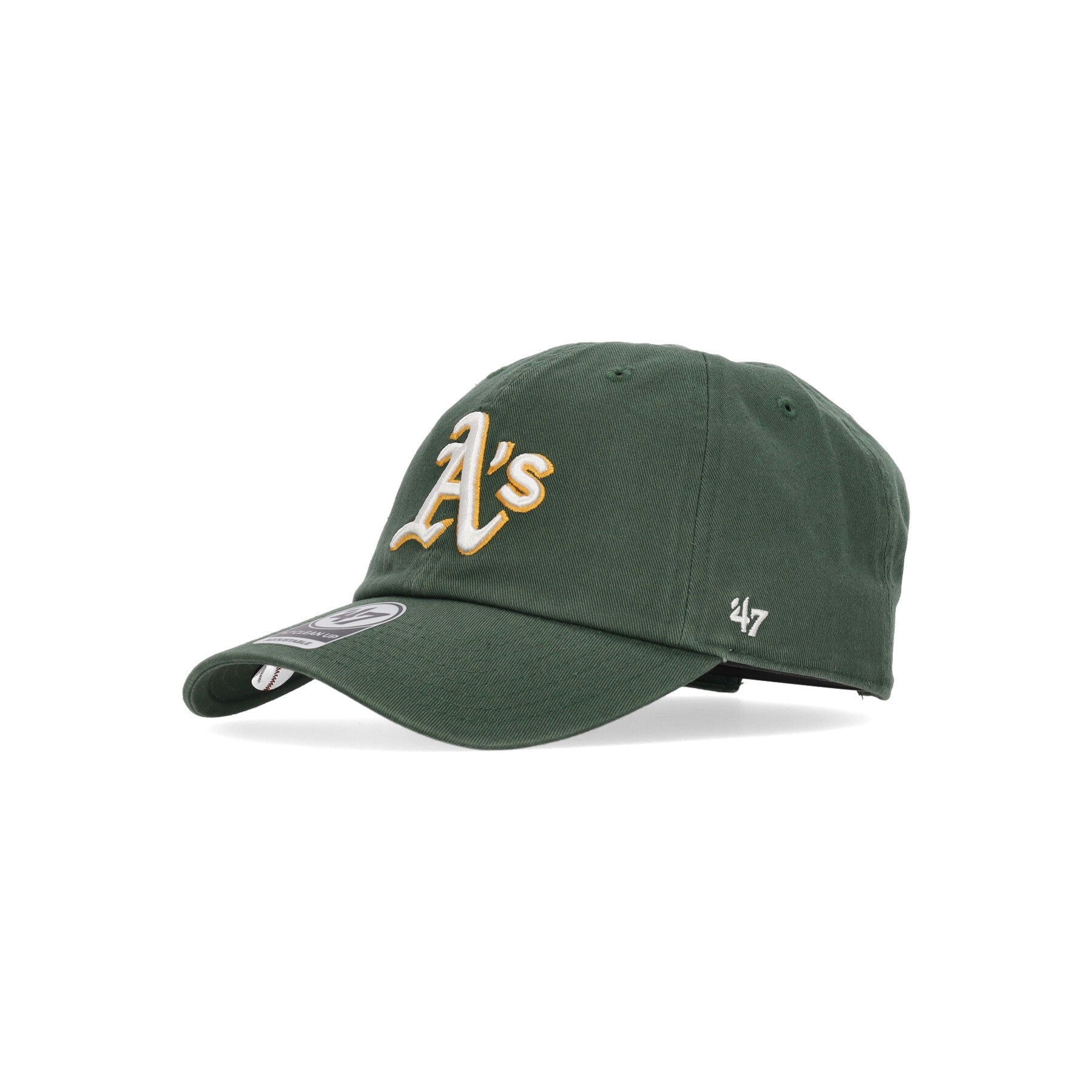 47 Brand, Cappellino Visiera Curva Uomo Mlb Clean Up Oakath, Dark Green/original Team Colors