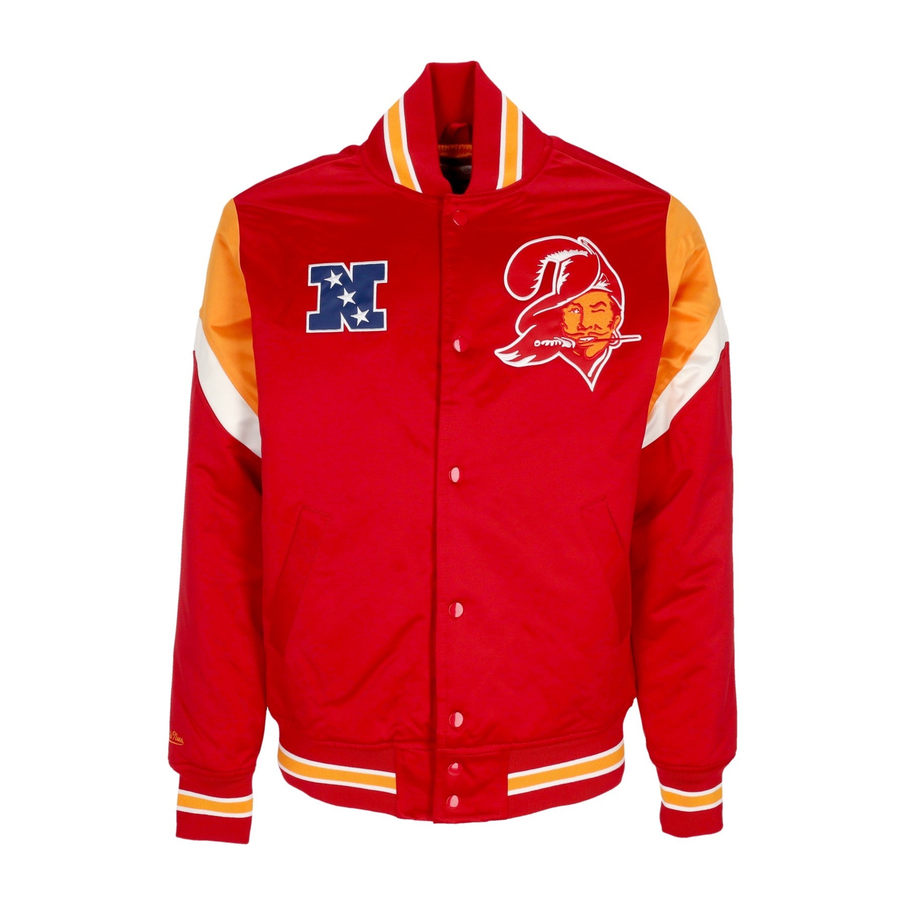 Mitchell & Ness, Giubbotto Bomber Uomo Nfl Heavyweight Satin Jacket Tambuc, Original Team Colors