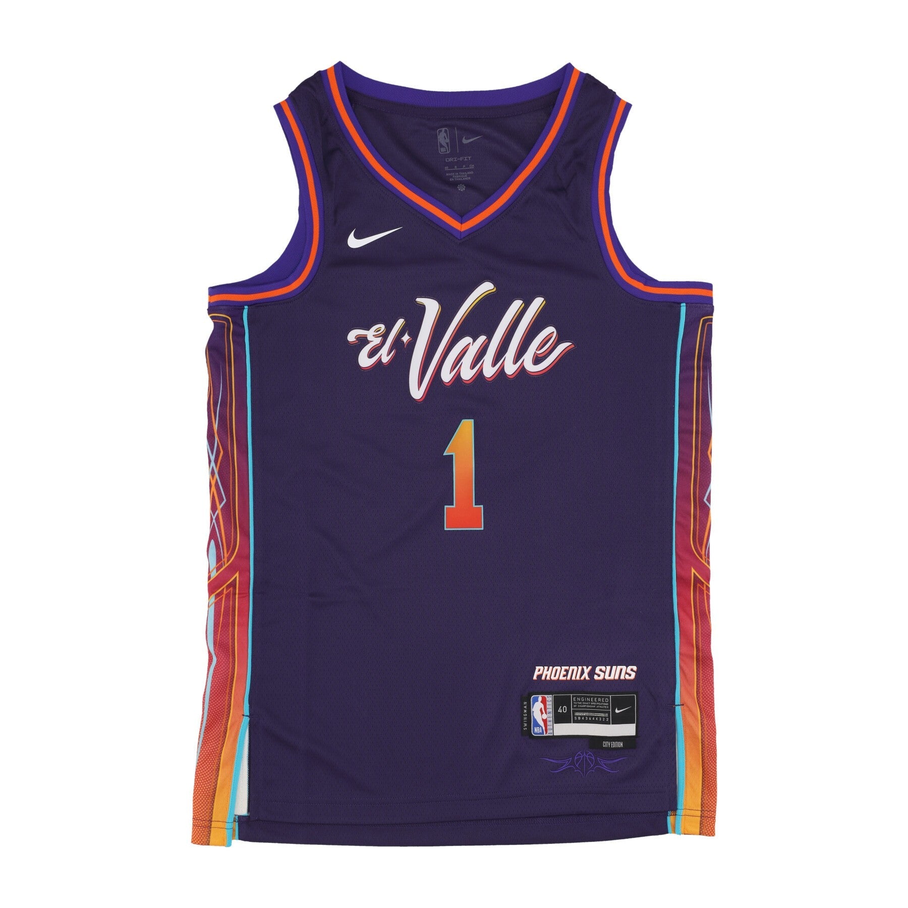 Nike Nba, Canotta Basket Uomo Nba City Edition 2023/24 Swingman Jersey No 1 Devin Booker Phosun, Ink