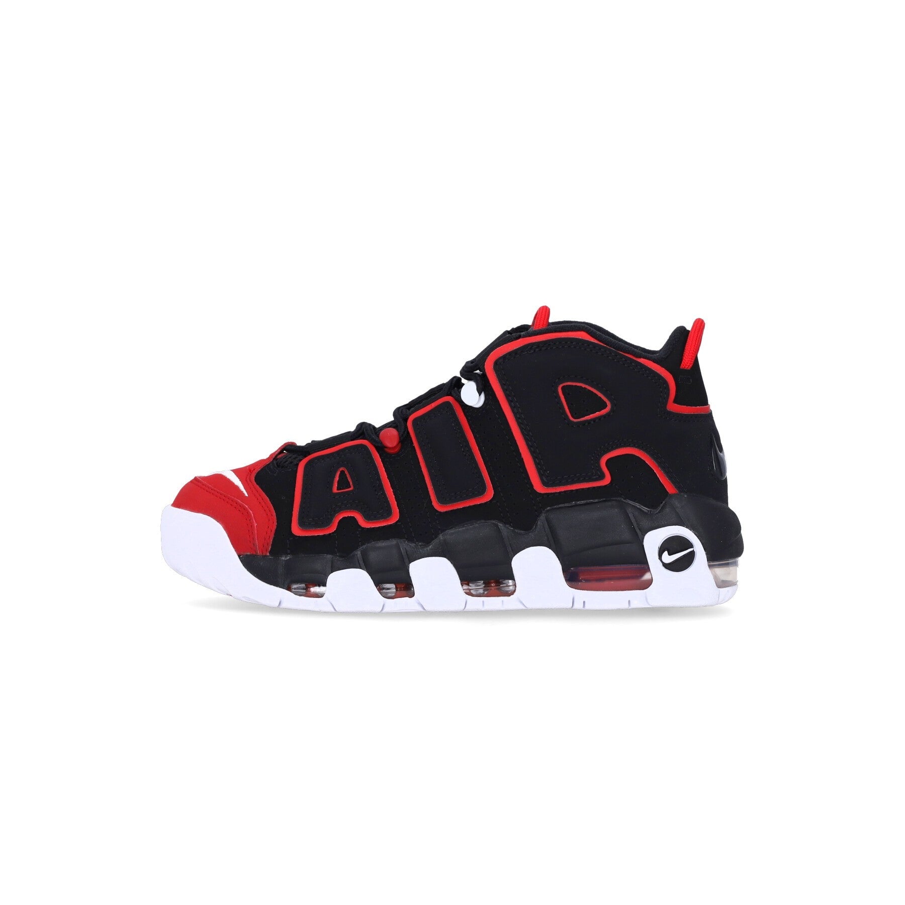 Nike, Scarpa Alta Uomo Air More Uptempo 96, Black/black/university Red/white