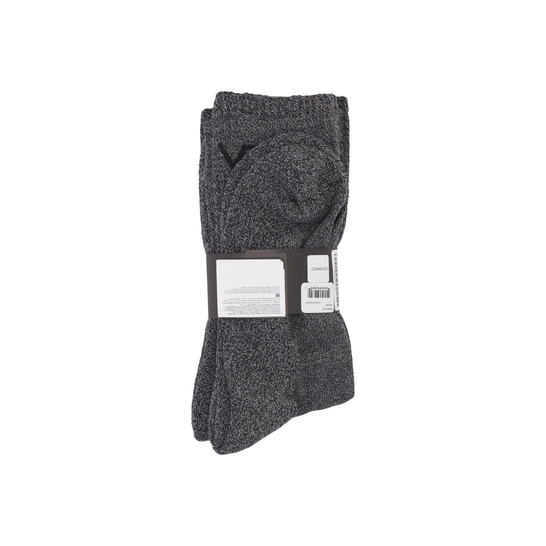 Vans, Calza Media Uomo Classic Crew Socks, Black Heather