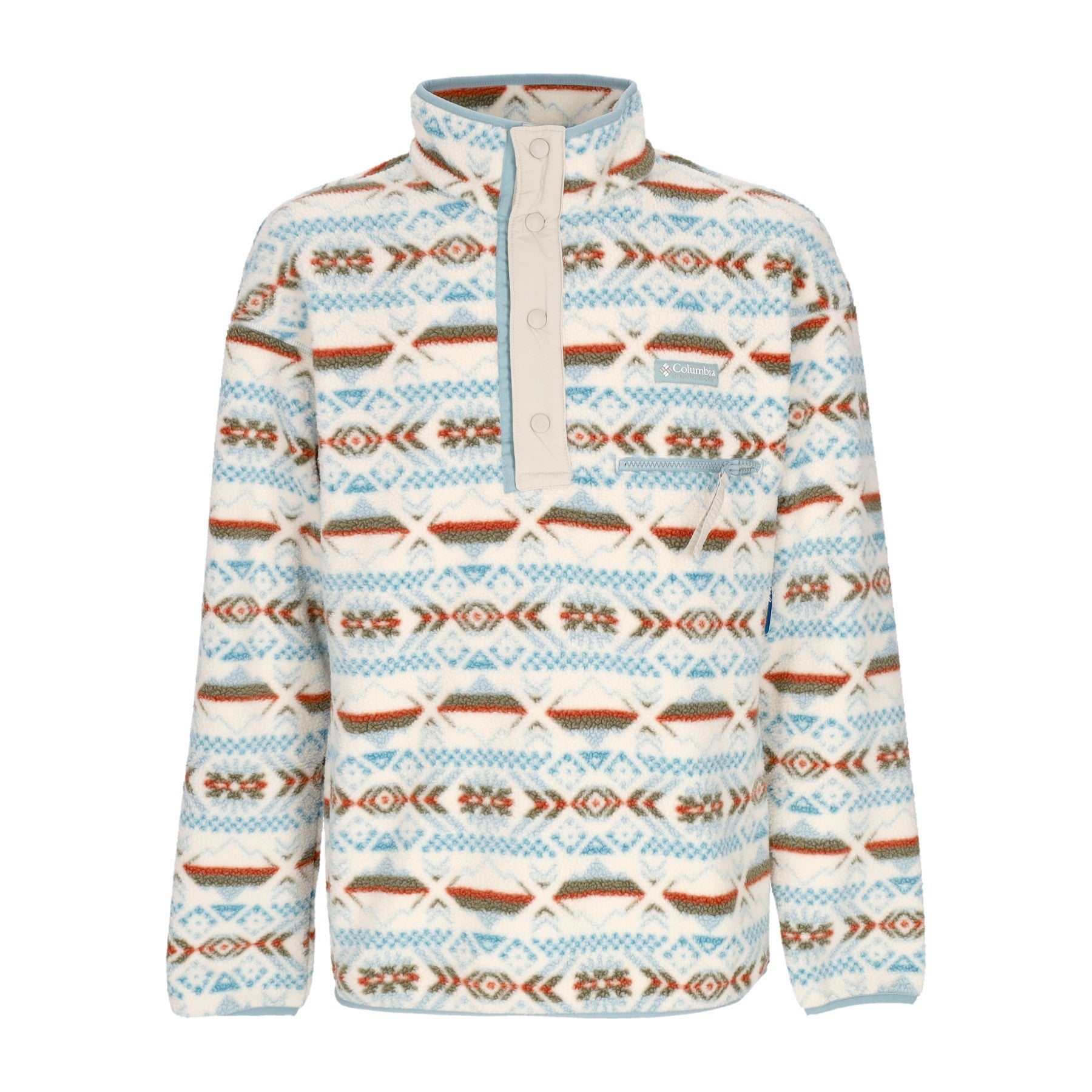 Columbia, Giubbotto Pile Infilabile Uomo Helvetia Half Snap Fleece, Stone Blue Checkered