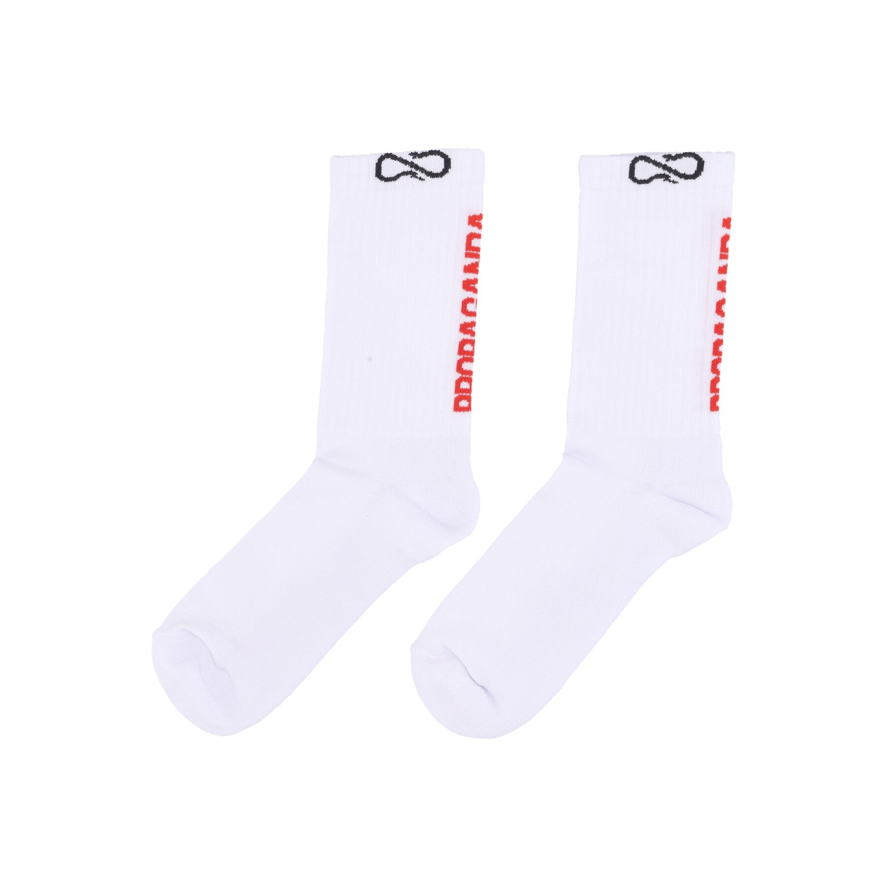 Propaganda, Calza Media Uomo Logo Vertical Socks, White