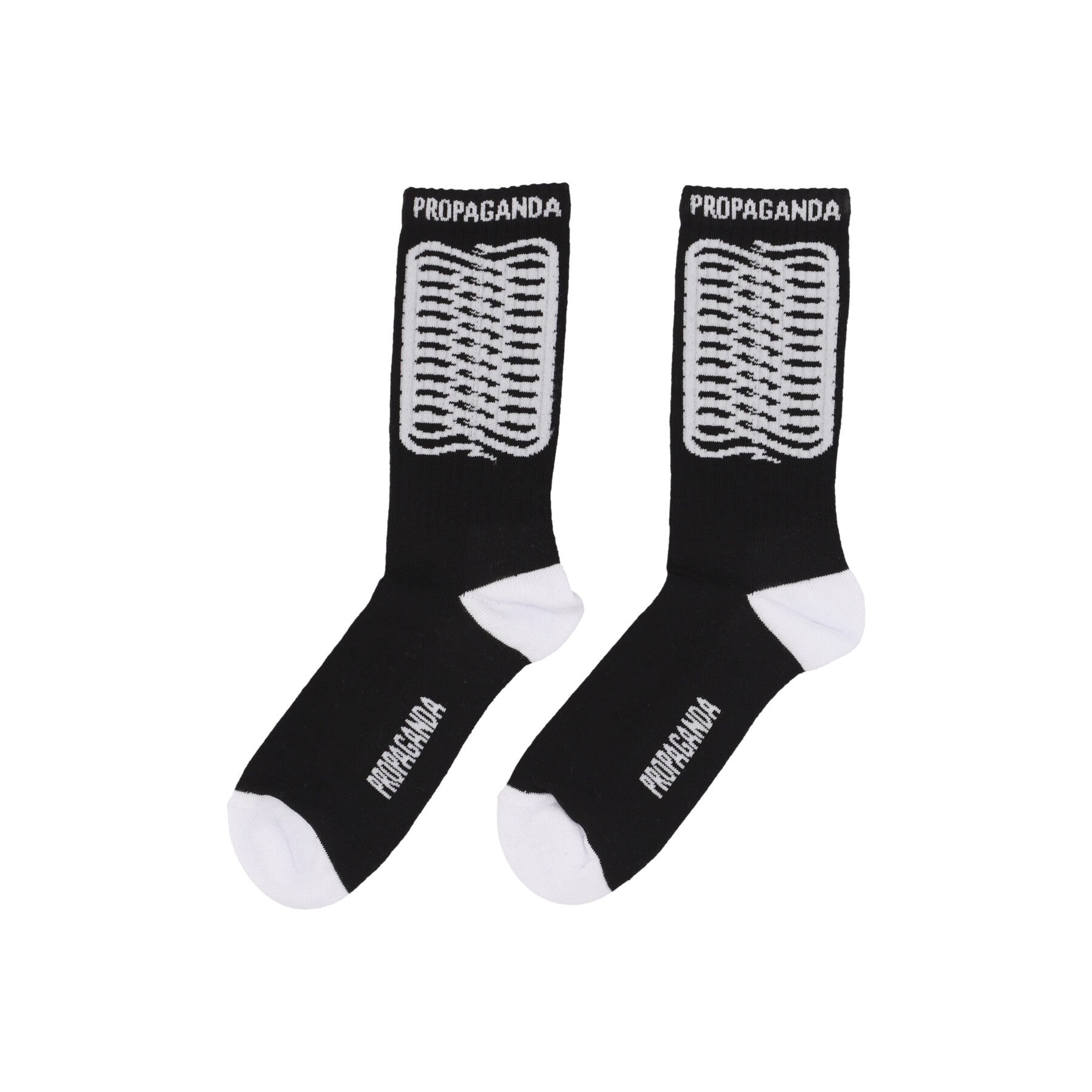 Propaganda, Calza Media Uomo Ribs Socks, Black