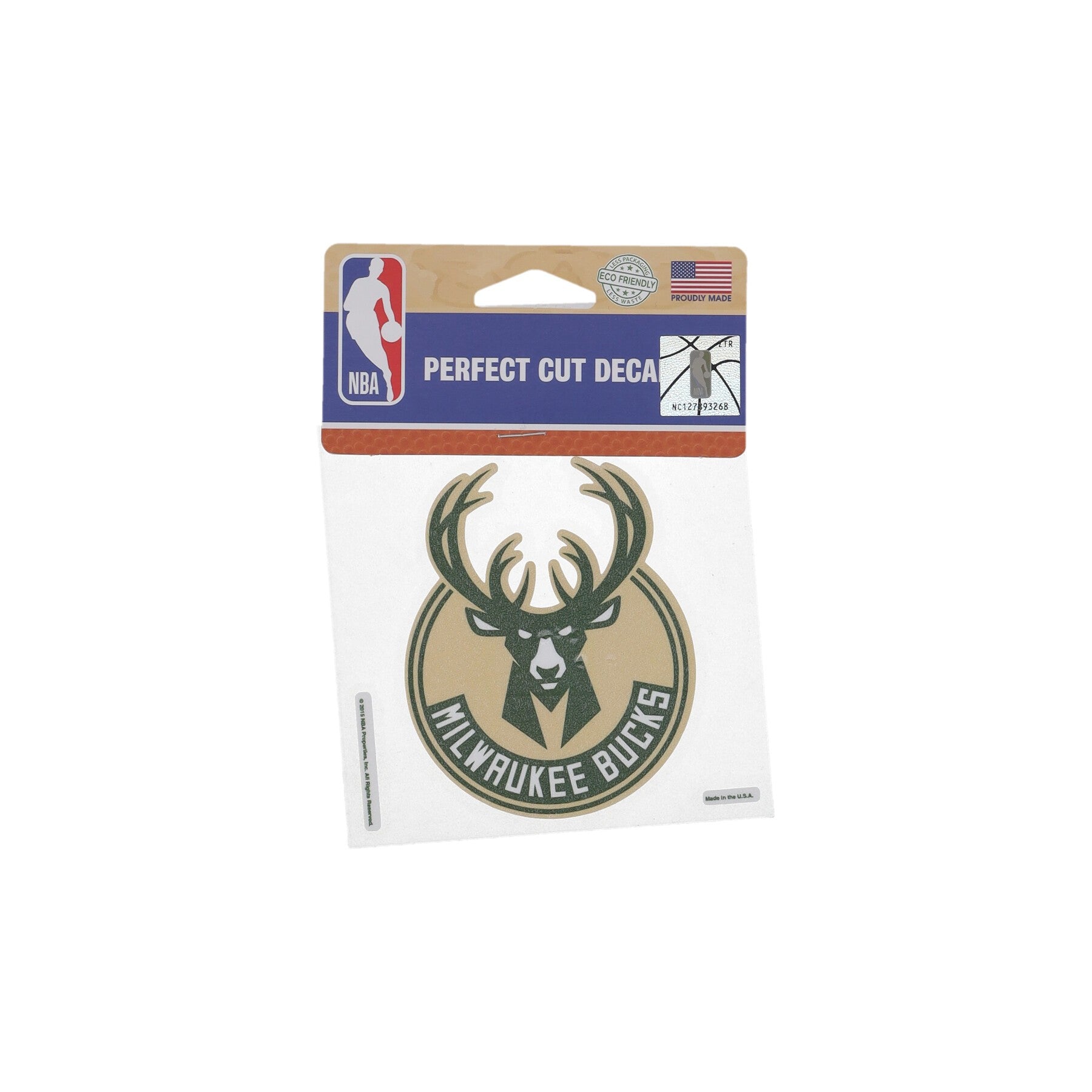 Wincraft, Decalcomania Unisex Nba 4 X 4” Perfect Cut Decal Milbuc, Original Team Colors