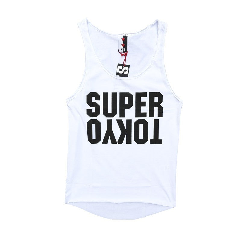 Canotta Uomo Stk Supertokyo Tank Top "stk1372" White/black Unico