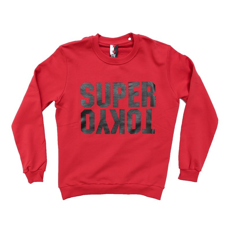 Supertokyo, Felpa Girocollo Uomo Stk Supertokyo Sweatshirt Crewneck "stk1371" Red/black, Unico