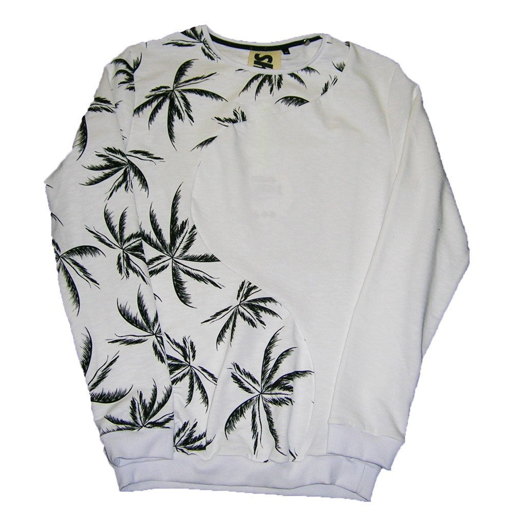 Shoeshine, Felpa Girocollo Uomo Shoeshine Sweatshirt Crewneck "e5gu21/f" Palme White/black, Unico