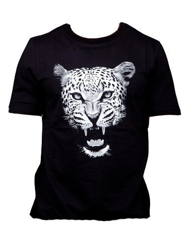 Wrung, Maglietta Uomo Wrung T-shirt "animal Instinct" Black/snowleopard, Unico