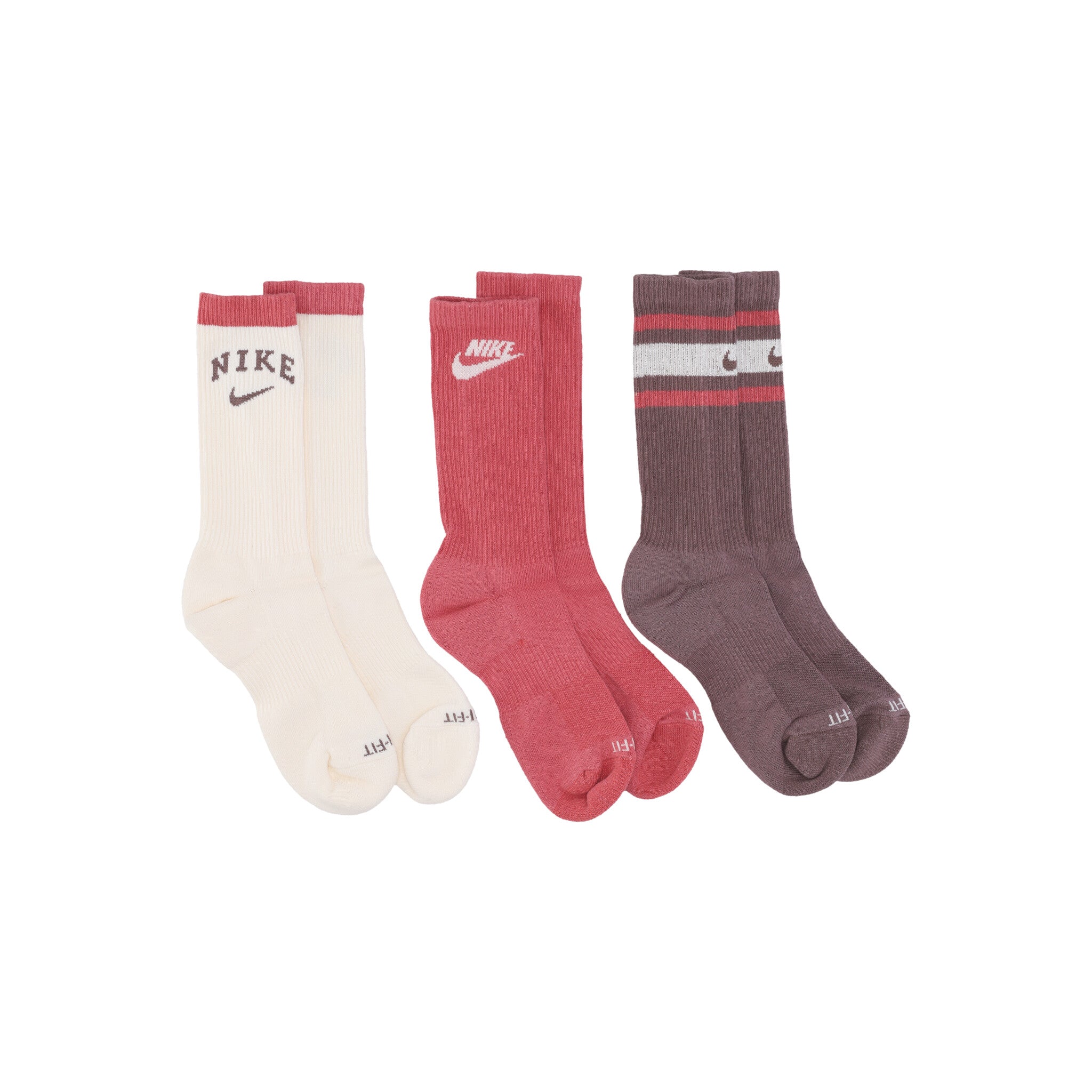 Calza Media Uomo Everyday Plus Cushioned Crew Socks ( 3 Pack ) Bordeaux/cream/black DX7665-909