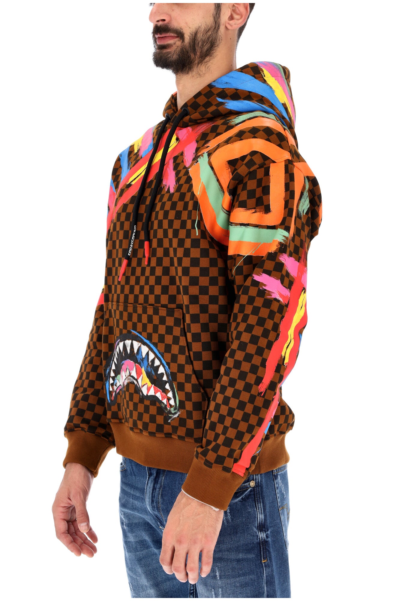 Hoodie Sprayground CHECKIT Brown