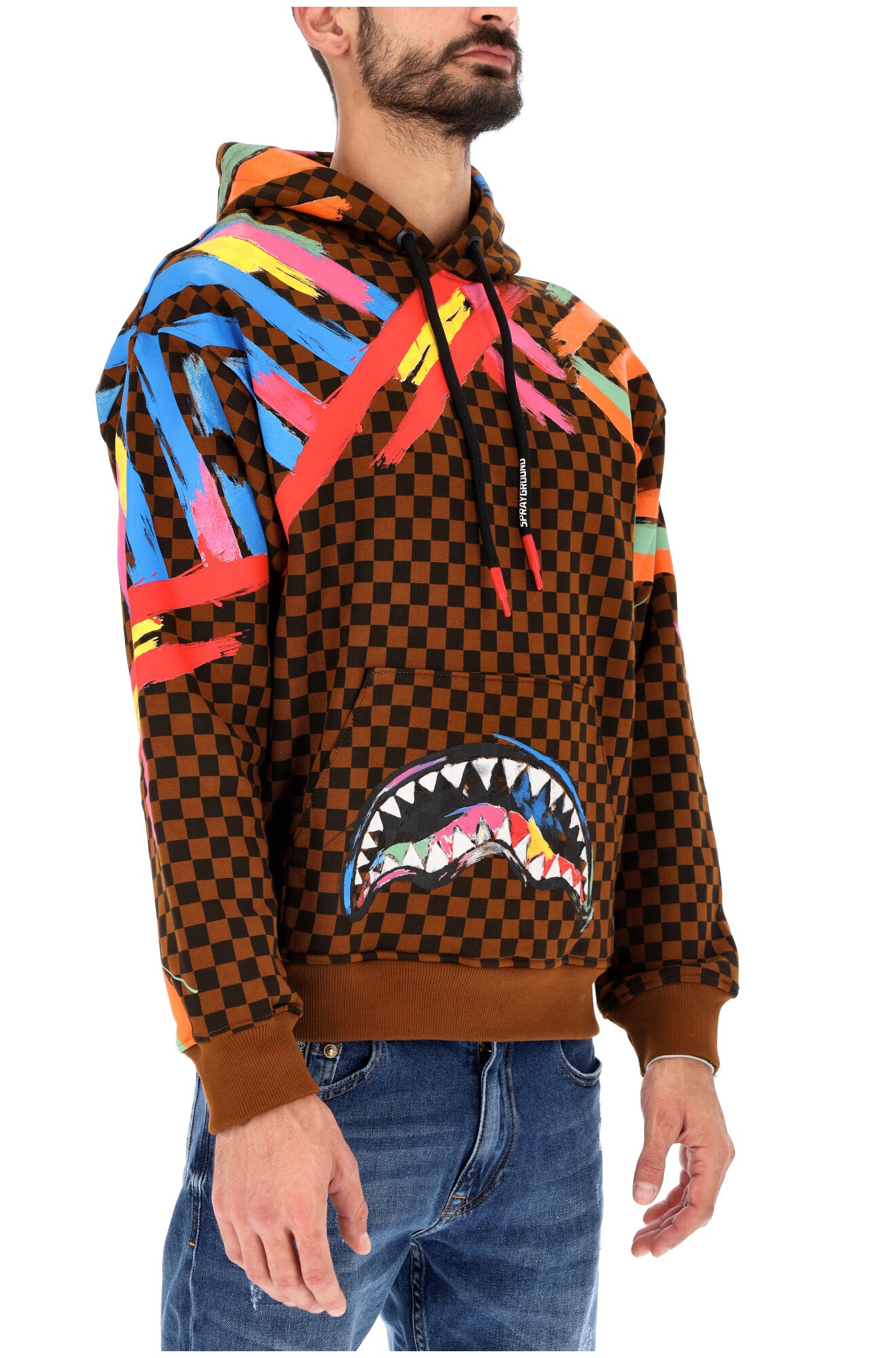 Hoodie Sprayground CHECKIT Brown