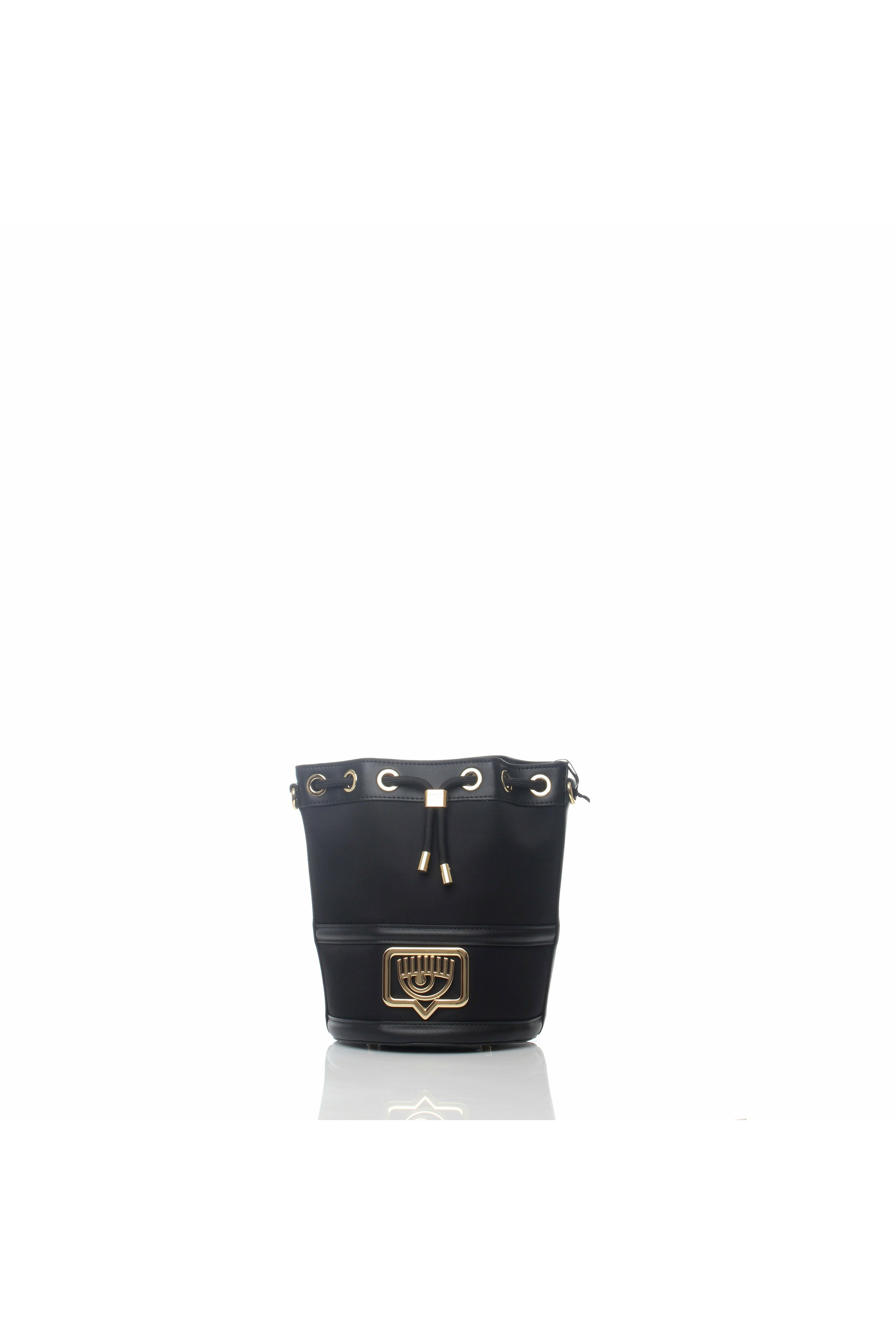 CHIARAFERRAGNI 72SB4BB2-ZS331 borsa a secchiello con tracolla rimovibile, coulisse regolabile e patch con logo