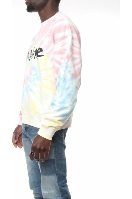 ACUPUNCTURE TIE-DYE CREWNECK felpa girocollo effetto tre-dye con coulisse e logo stampato