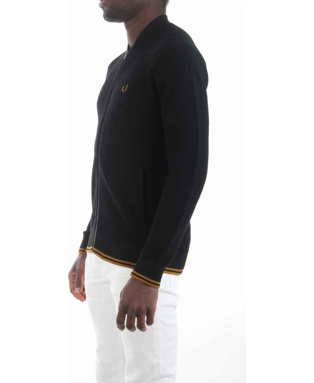 Fred Perry K2556 cardigan con zip e dettagli a contrasto