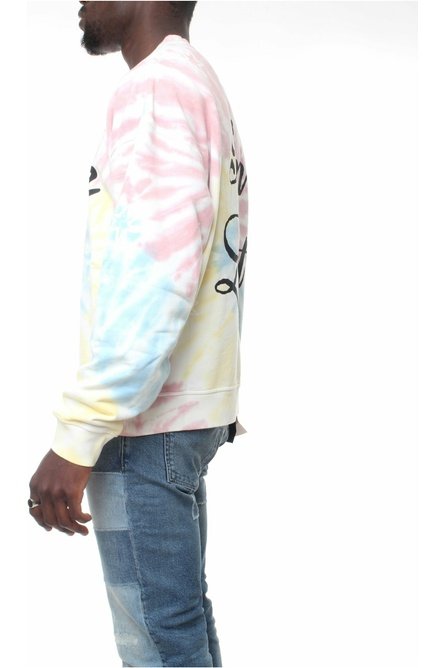 ACUPUNCTURE TIE-DYE CREWNECK felpa girocollo effetto tre-dye con coulisse e logo stampato