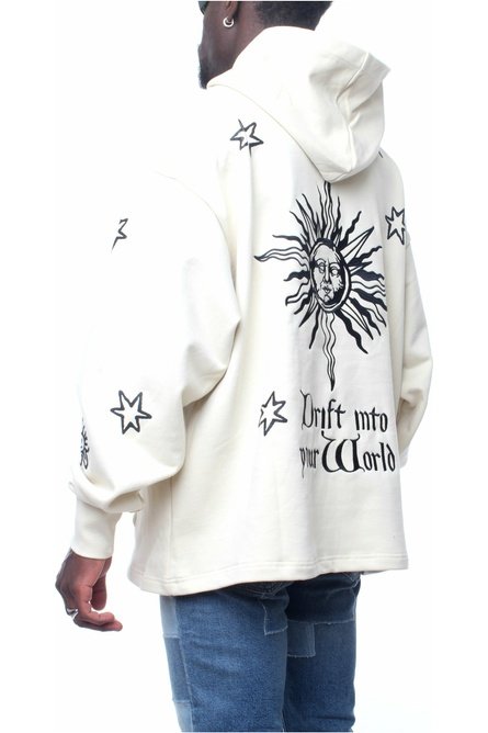 ACUPUNTURE STARS MOON HOODIE felpa con cappuccio over con ricamo del logo sulla parte frontale