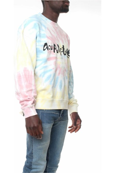 ACUPUNCTURE TIE-DYE CREWNECK felpa girocollo effetto tre-dye con coulisse e logo stampato